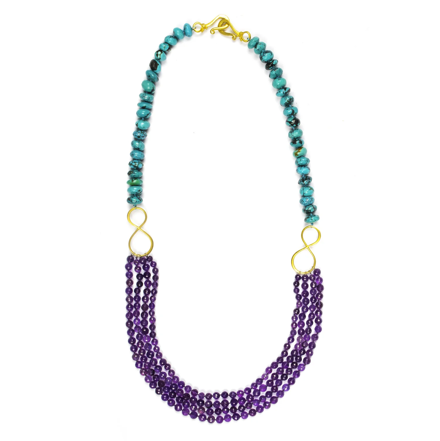 open lace back dress Purple Lava Mosaic Turquoise Necklace, Gem Alloy Jewelry main image 0