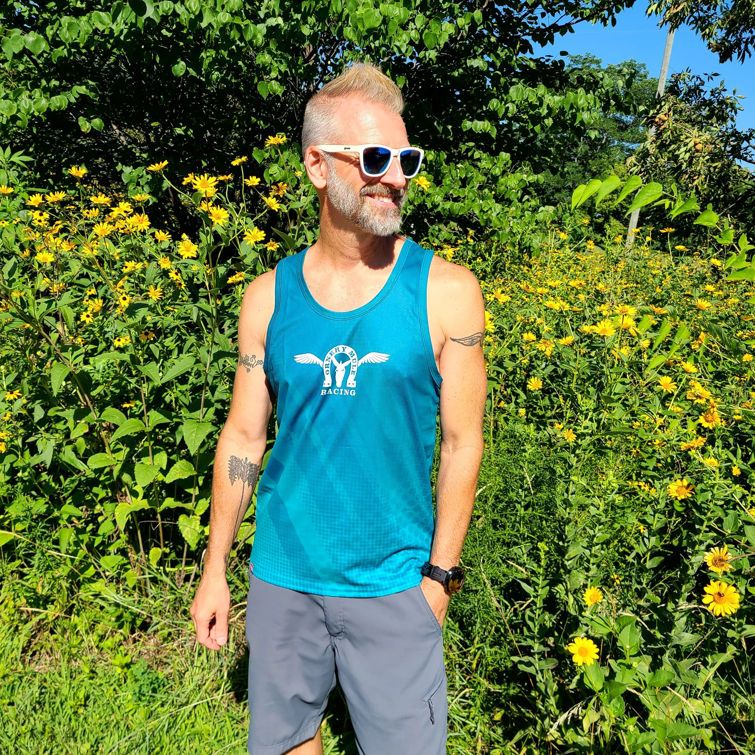 OMR $15 tank Teal men's cut
