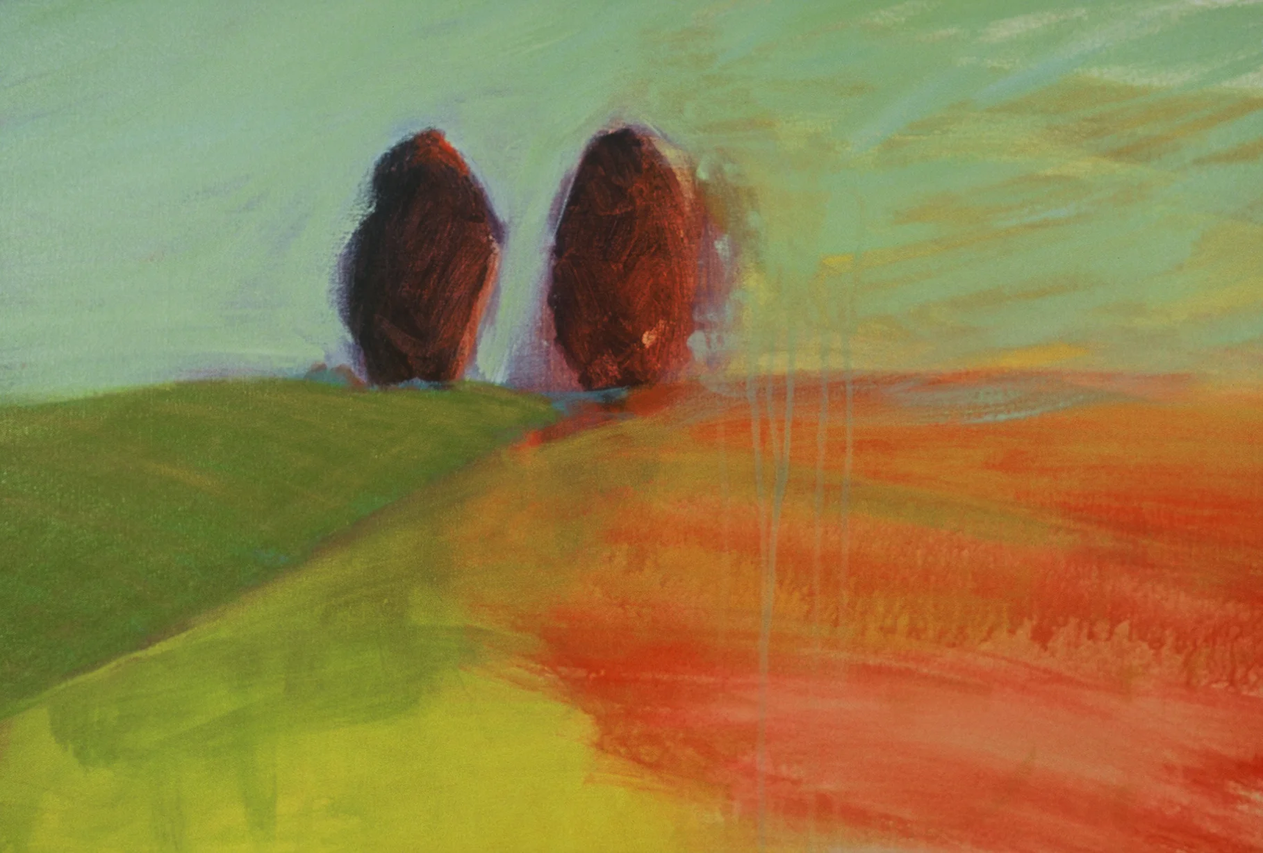 Two Trees, acrylic on canvas