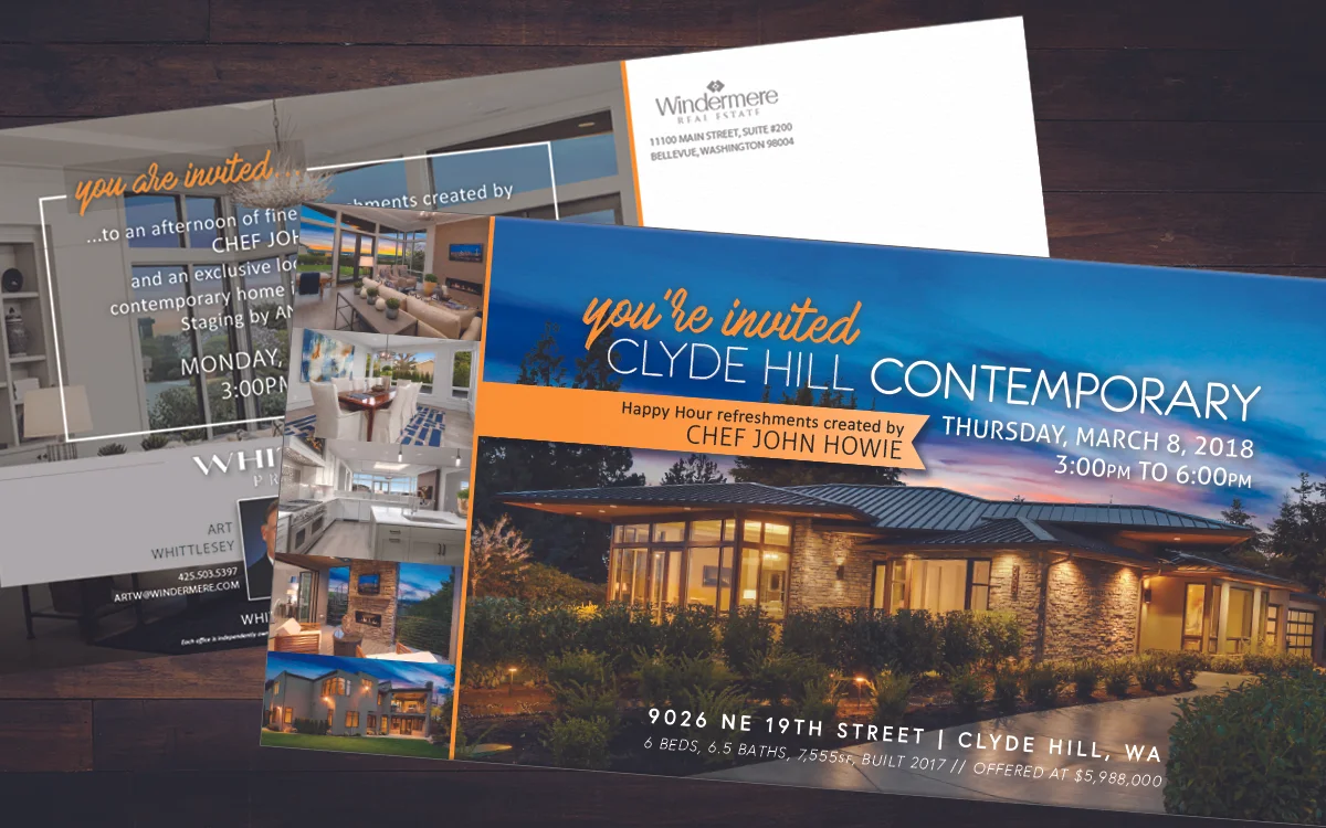 Event Postcard for Scott W. highlighting his stunning Clyde Hill listing.
