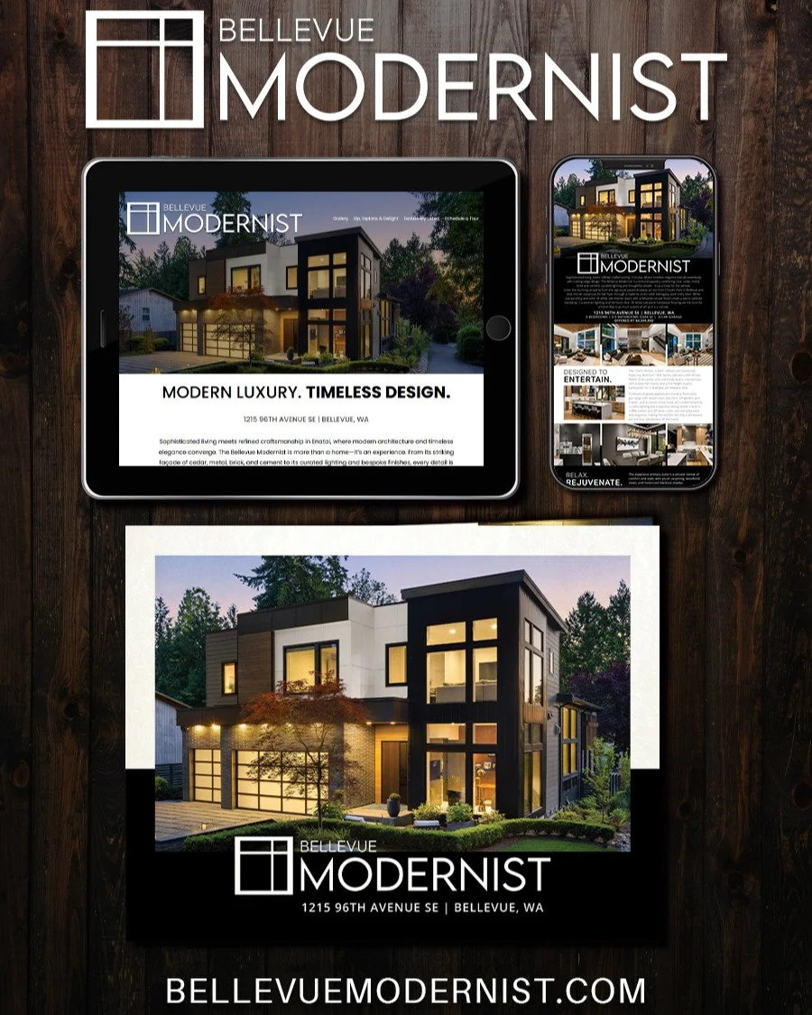 I am SO proud to be a part of this project! For this breathtaking home, literally packed with curated design, we wanted to make the marketing POP! 

We created a property logo, a 16-page booklet, brochures, custom copy, feature sheets to highlight al