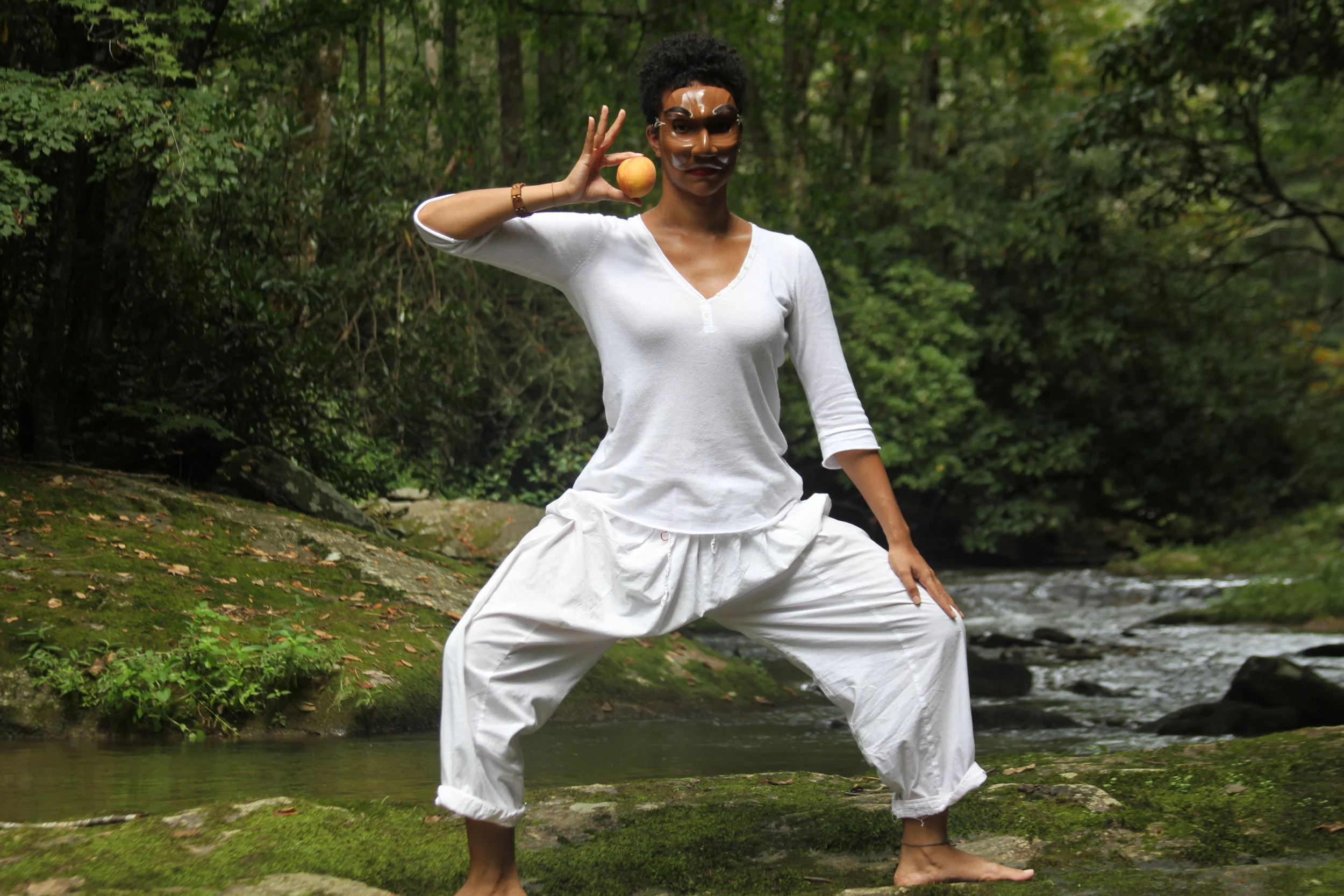 wooden mask. upper body work