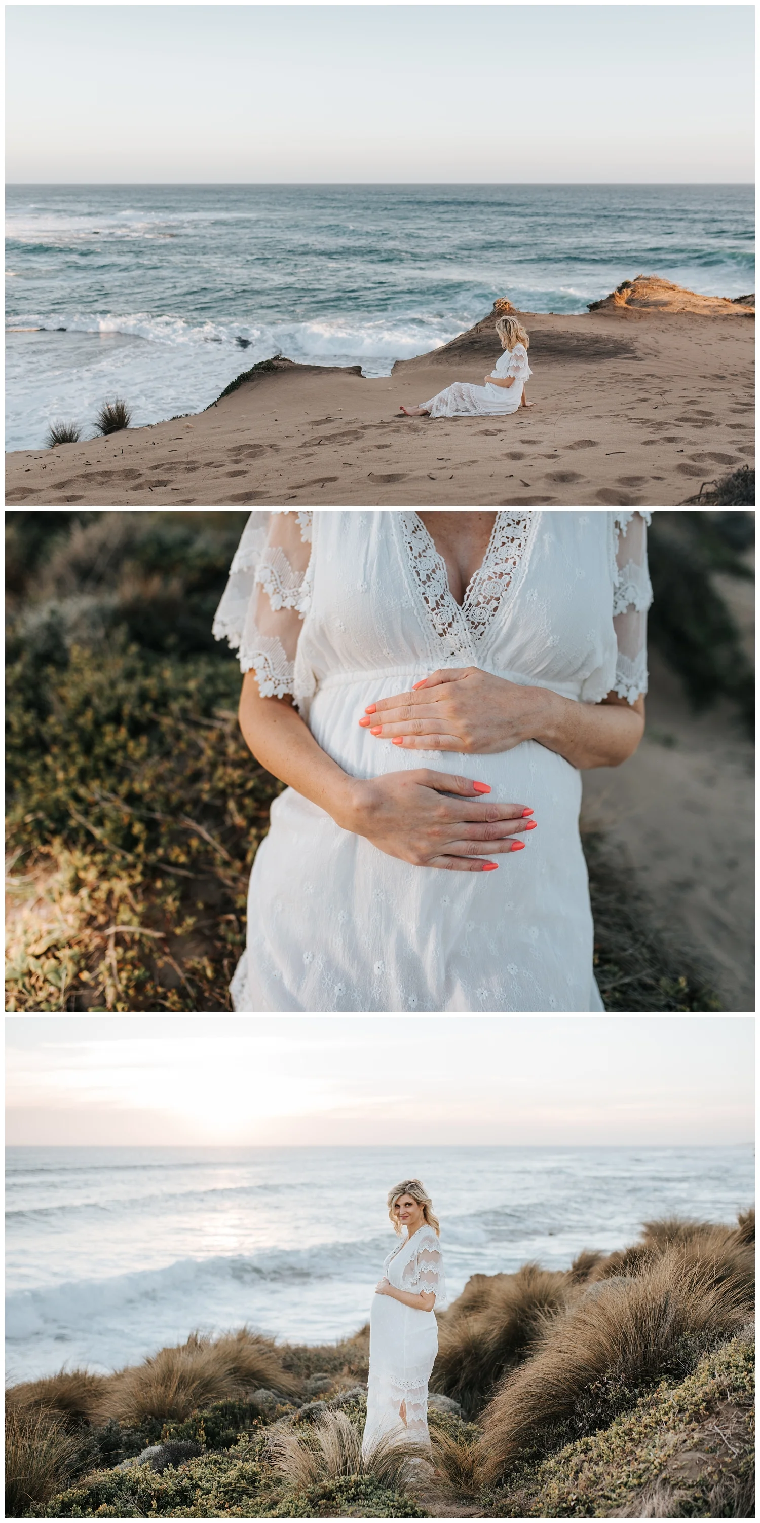 beautiful maternity photos on the beach in melbourne