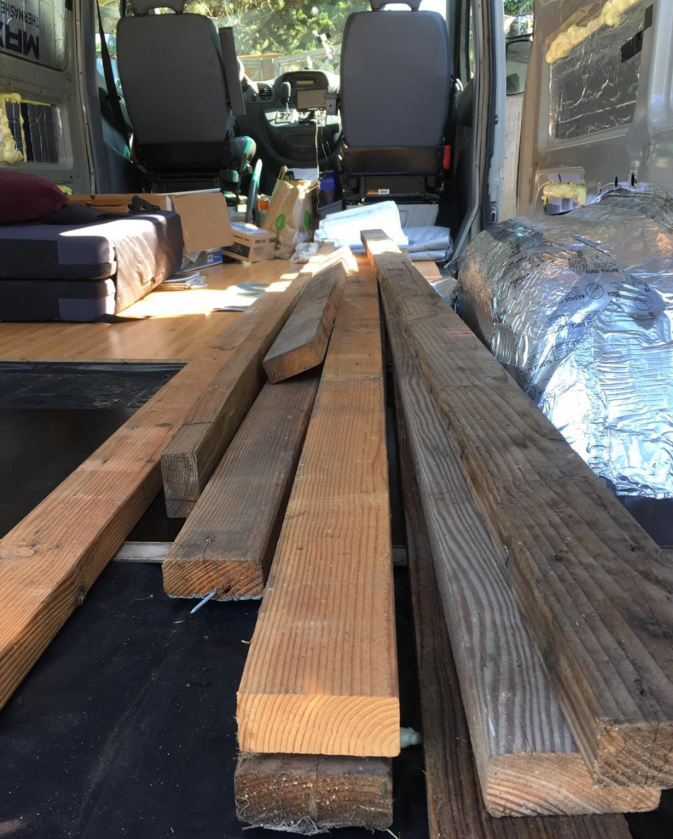Recycled wood we had lying around, make good use of the resources you have!