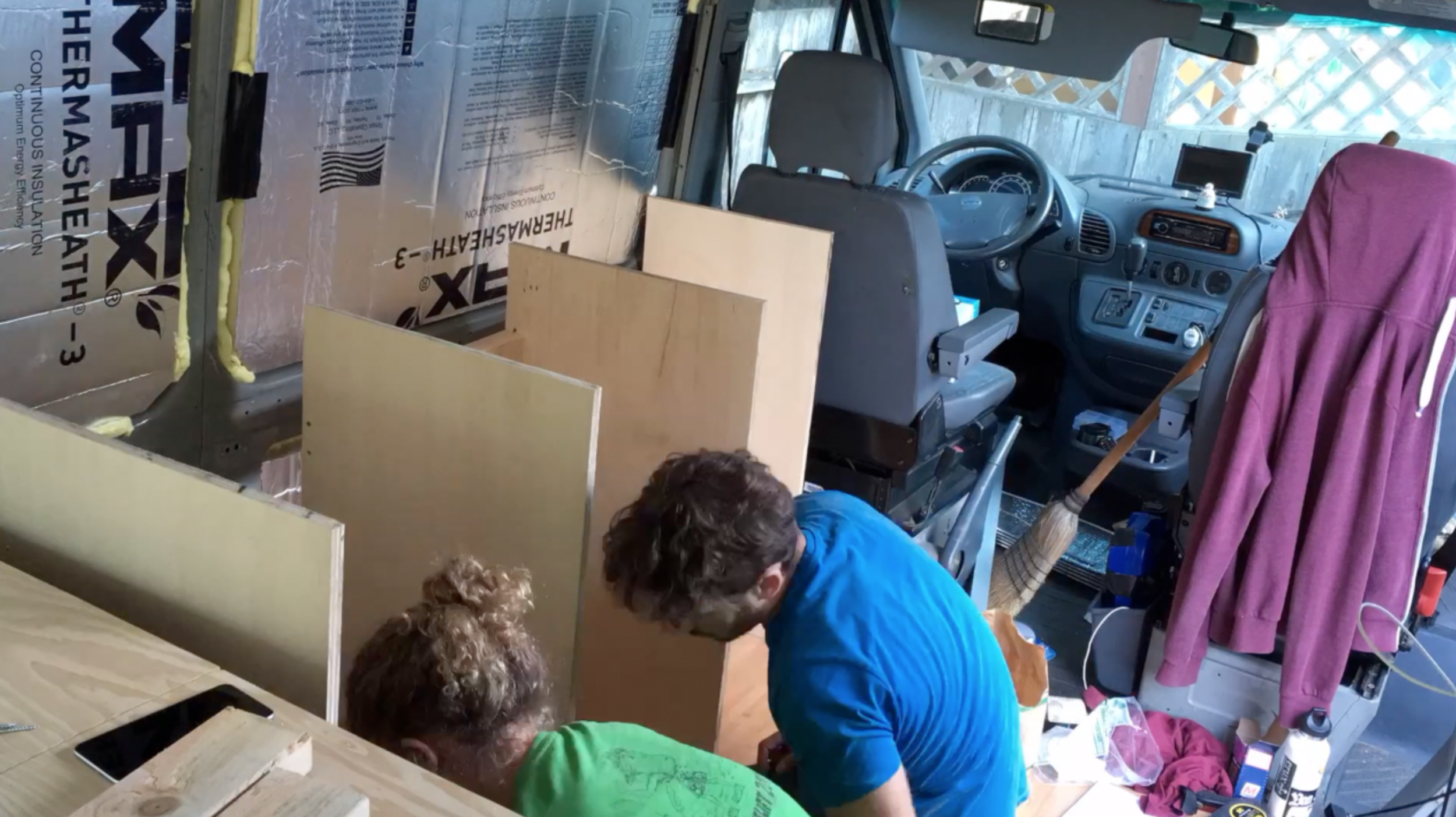 3/4" plywood acts as cabinet dividers and supports