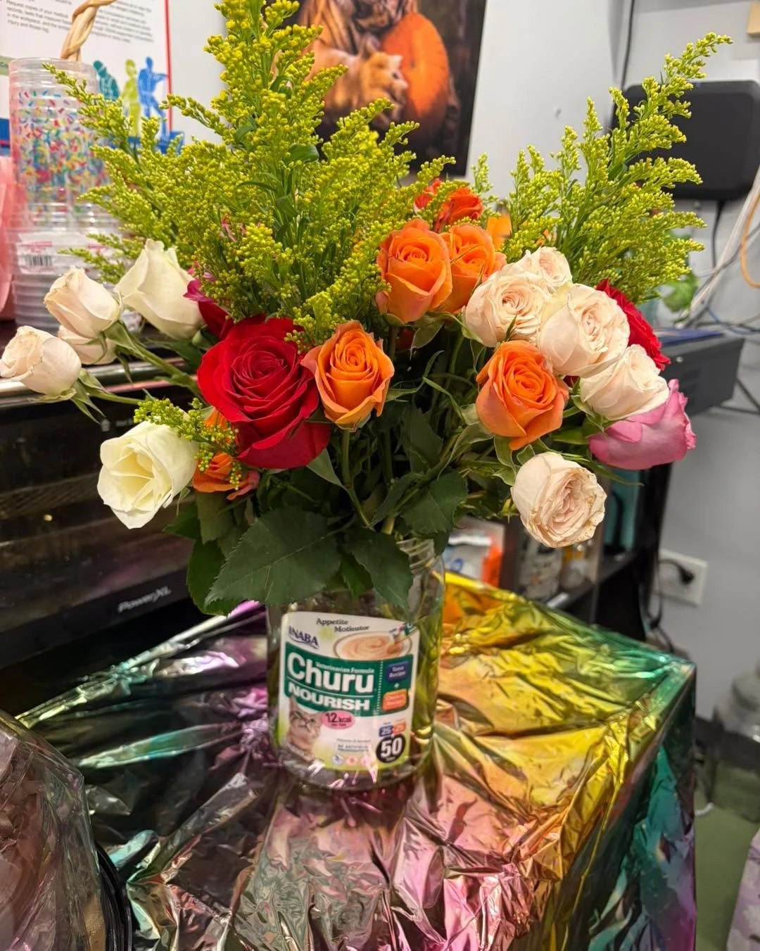 Flowers for the clinic but make it cat theme 😂🐱