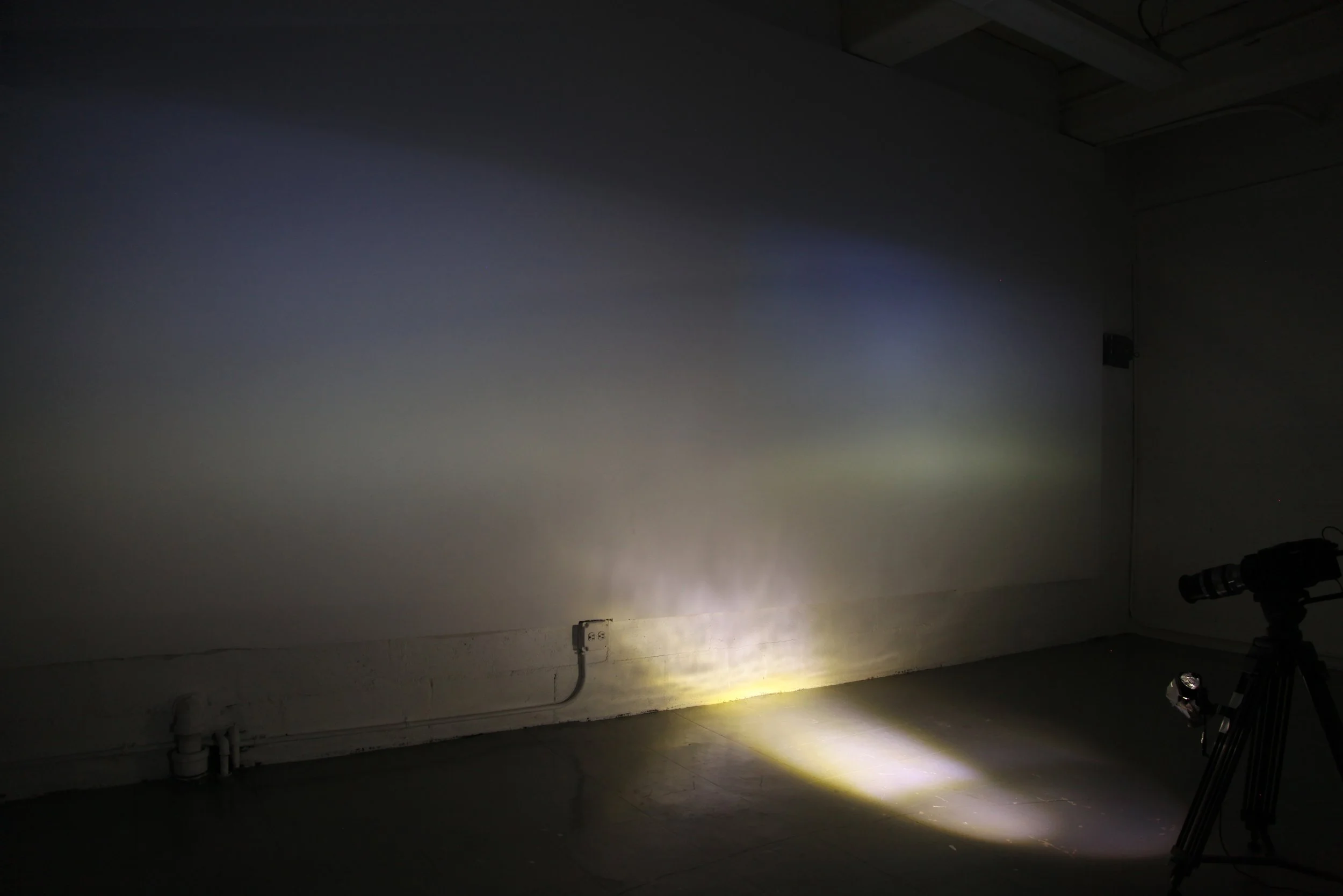 Daybreak, 2014. Mixed media with light, large-sensor camera, live projection, and feedback loop.