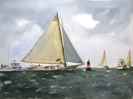 Skipjack in the turn (A Study); Watercolor