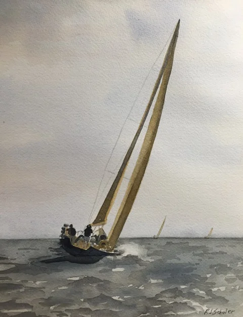 Catching the Wind #1; Watercolor