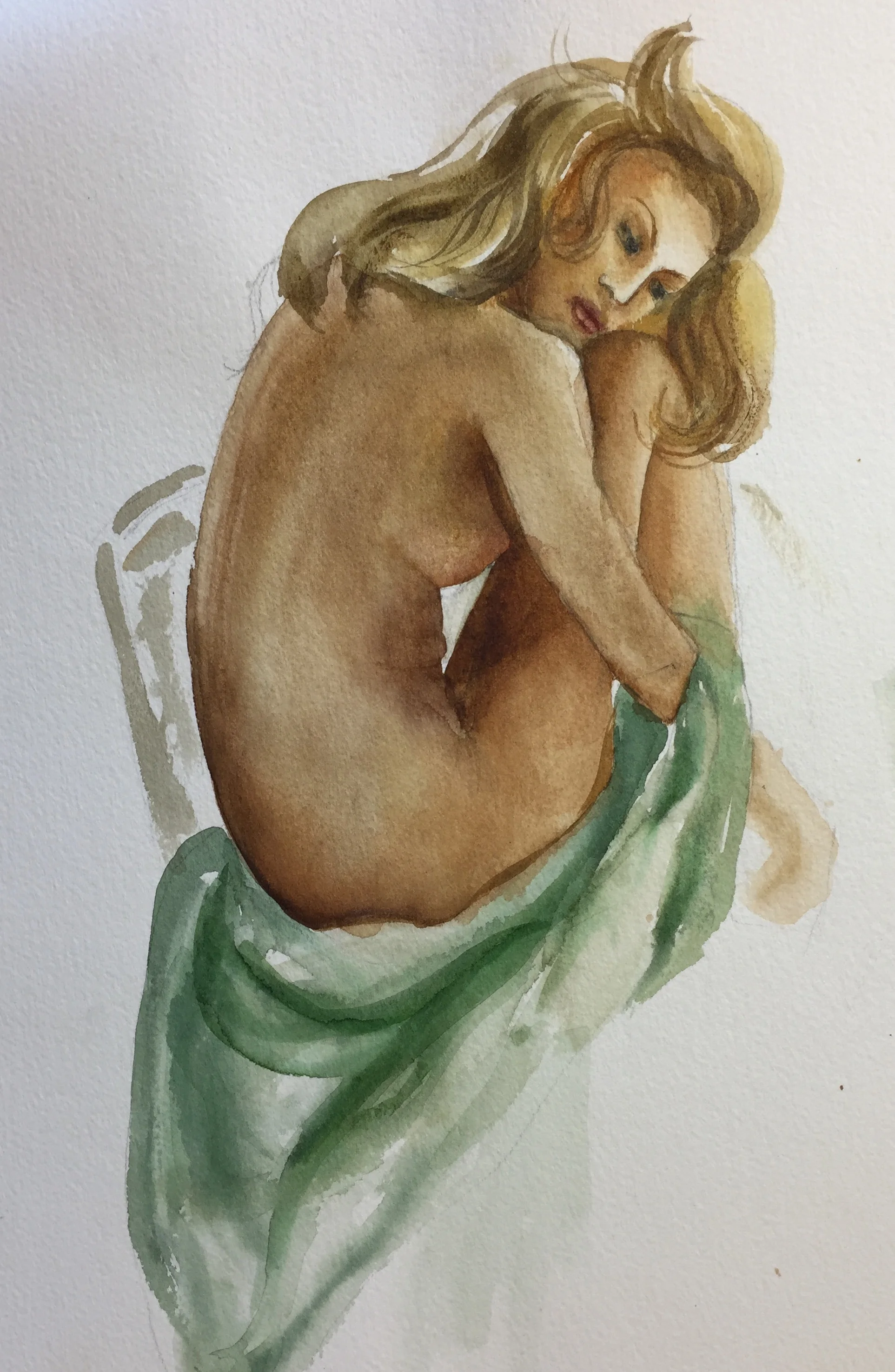 Nude Study; Watercolor