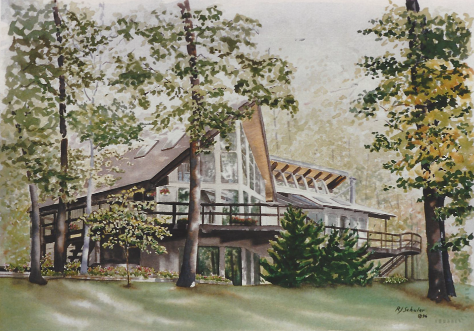 House Portrait, Damascus MD; Watercolor