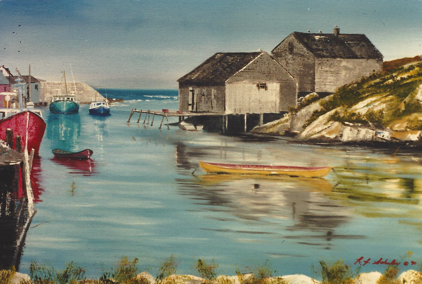 Peggy's Cove, Nova Scotia; Oil on Canvas