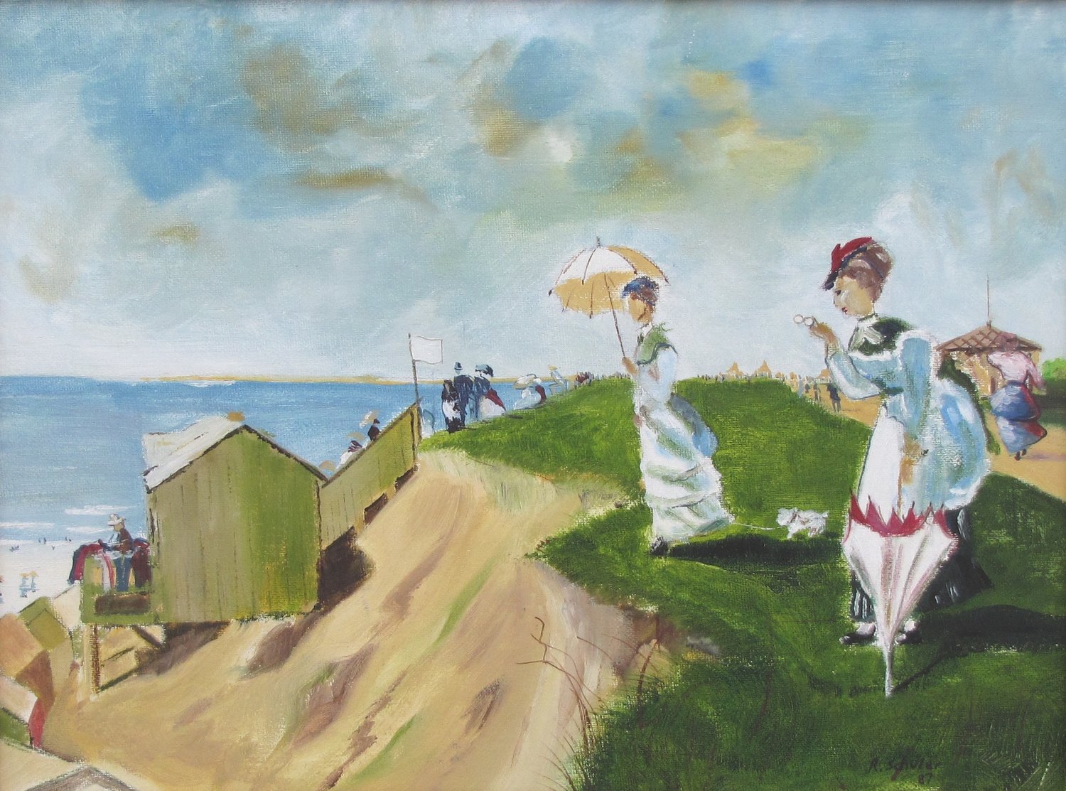 Long Branch New Jersey, Painting after Winslow Homer; Oil on Panel  (SOLD/Donation) — Robert J Schuler, Artist