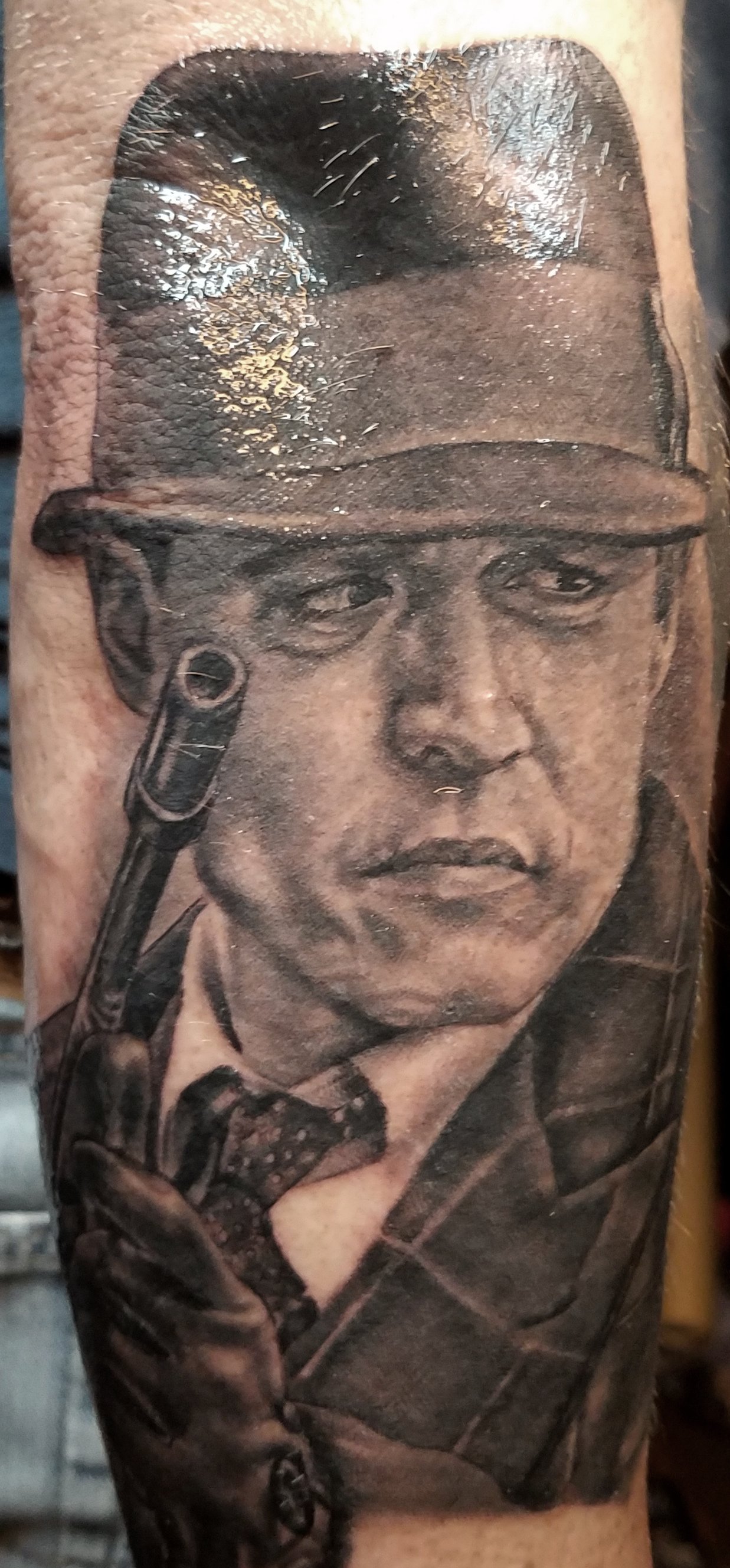 Johnny Depp John Dillinger Portrait Tattoo  Lighthouse Tattoo