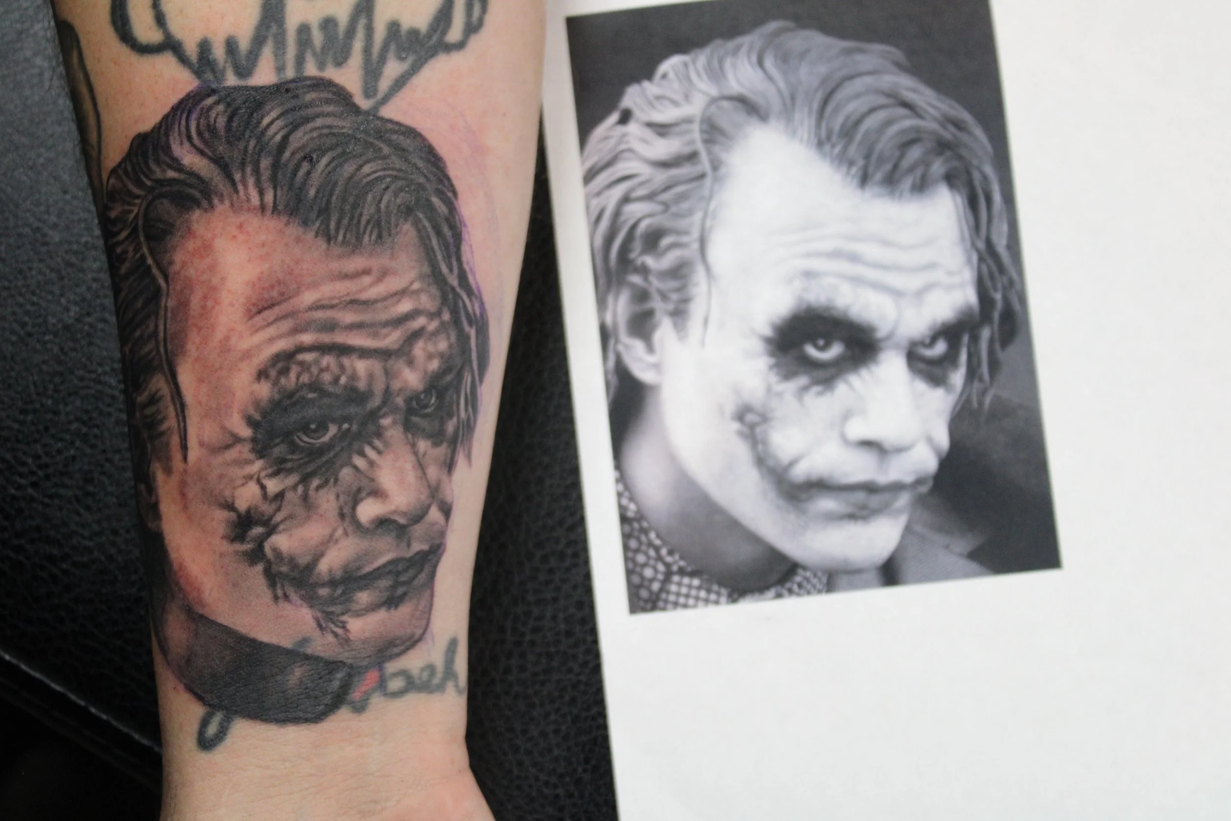Heath Ledger Joker Portrait Tattoo — Lighthouse Tattoo