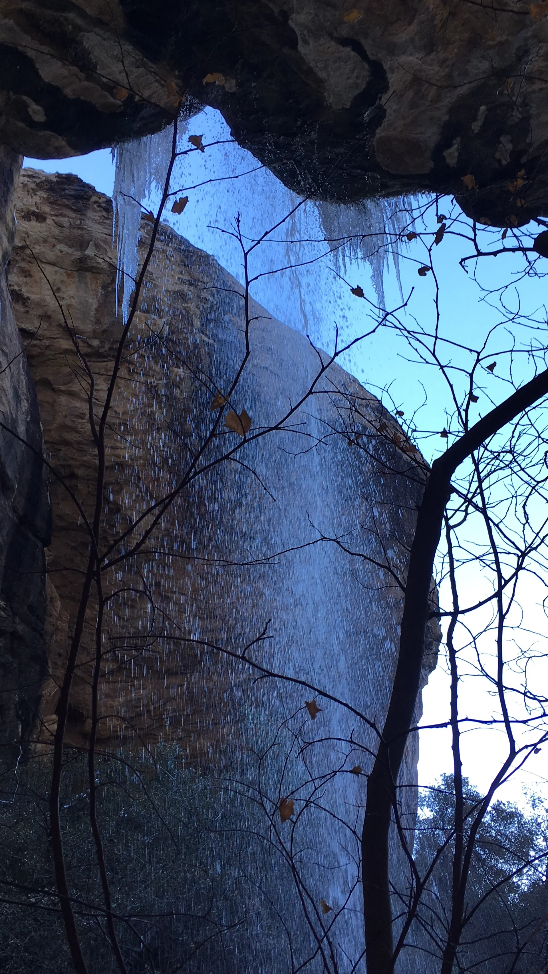 View from behind the waterfall. 