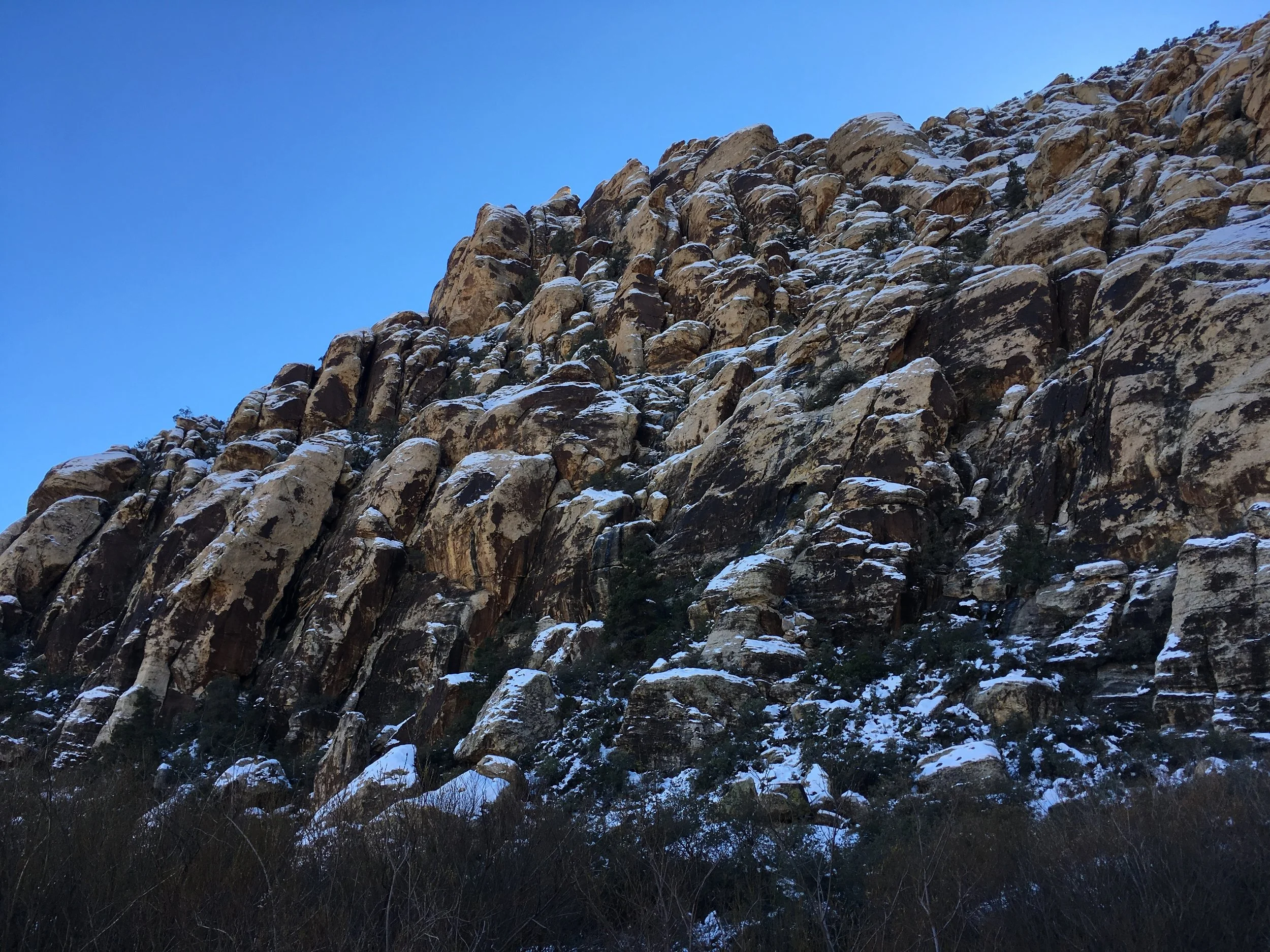 Snow-capped mountains.
