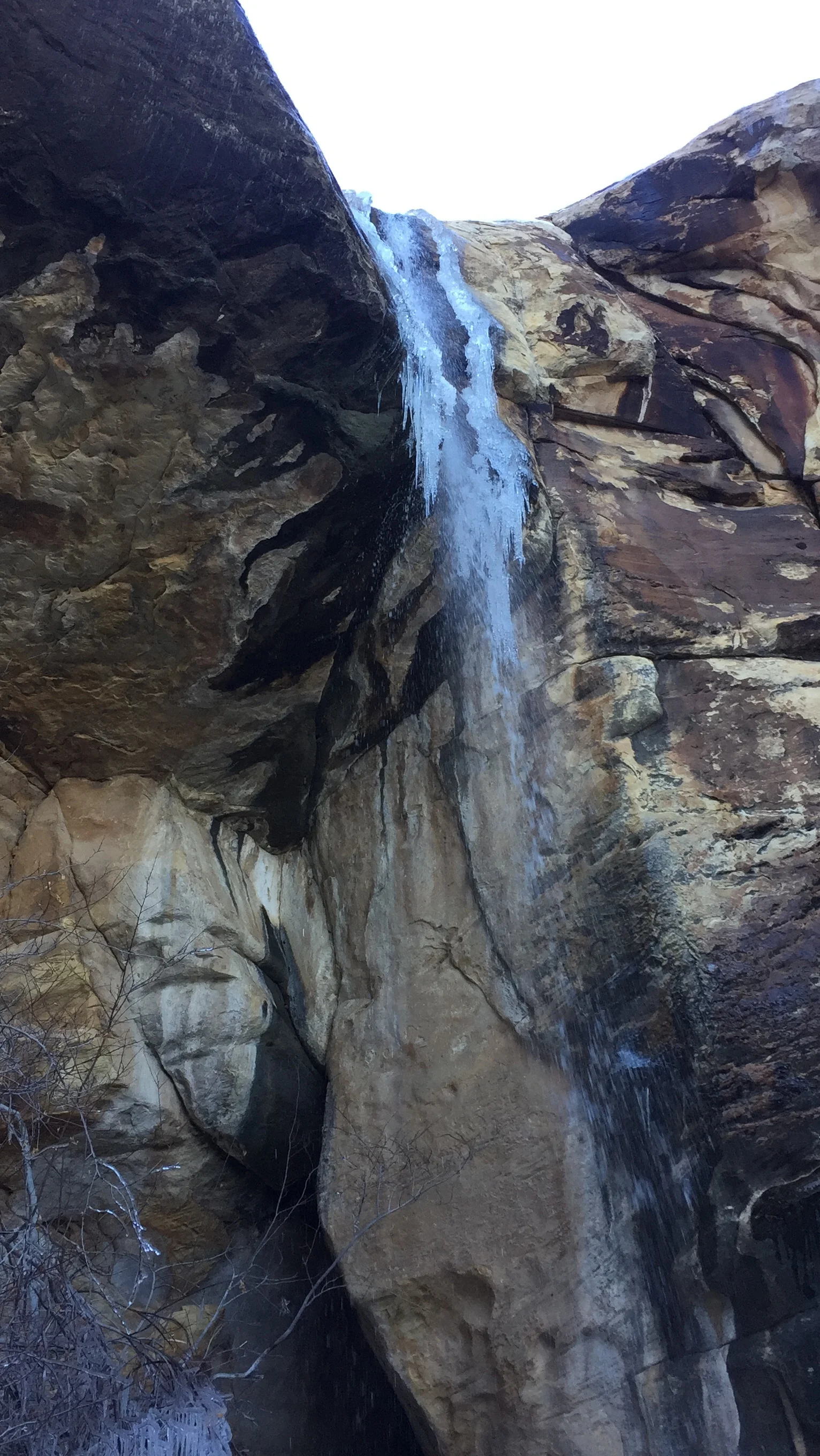 View of waterfall from the front. 