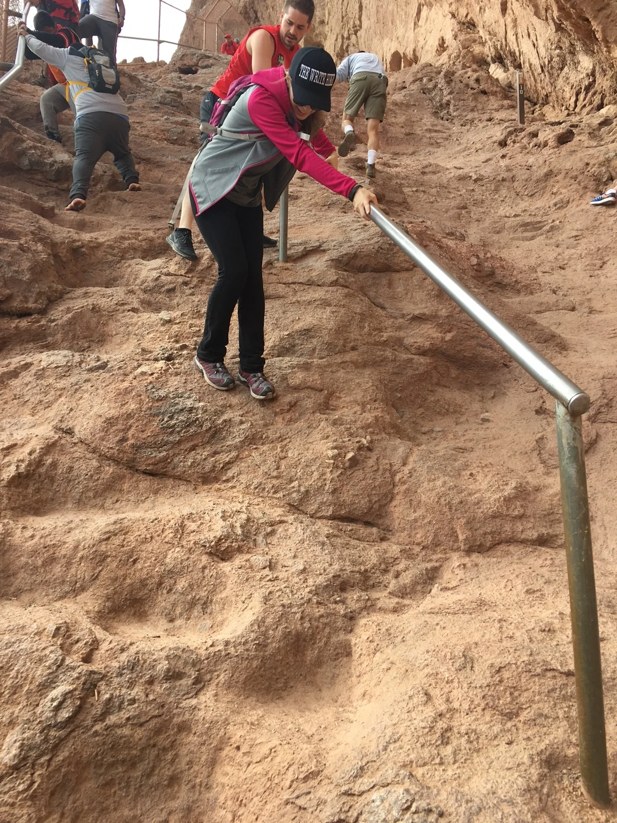 Metal rails installed for extra help. 