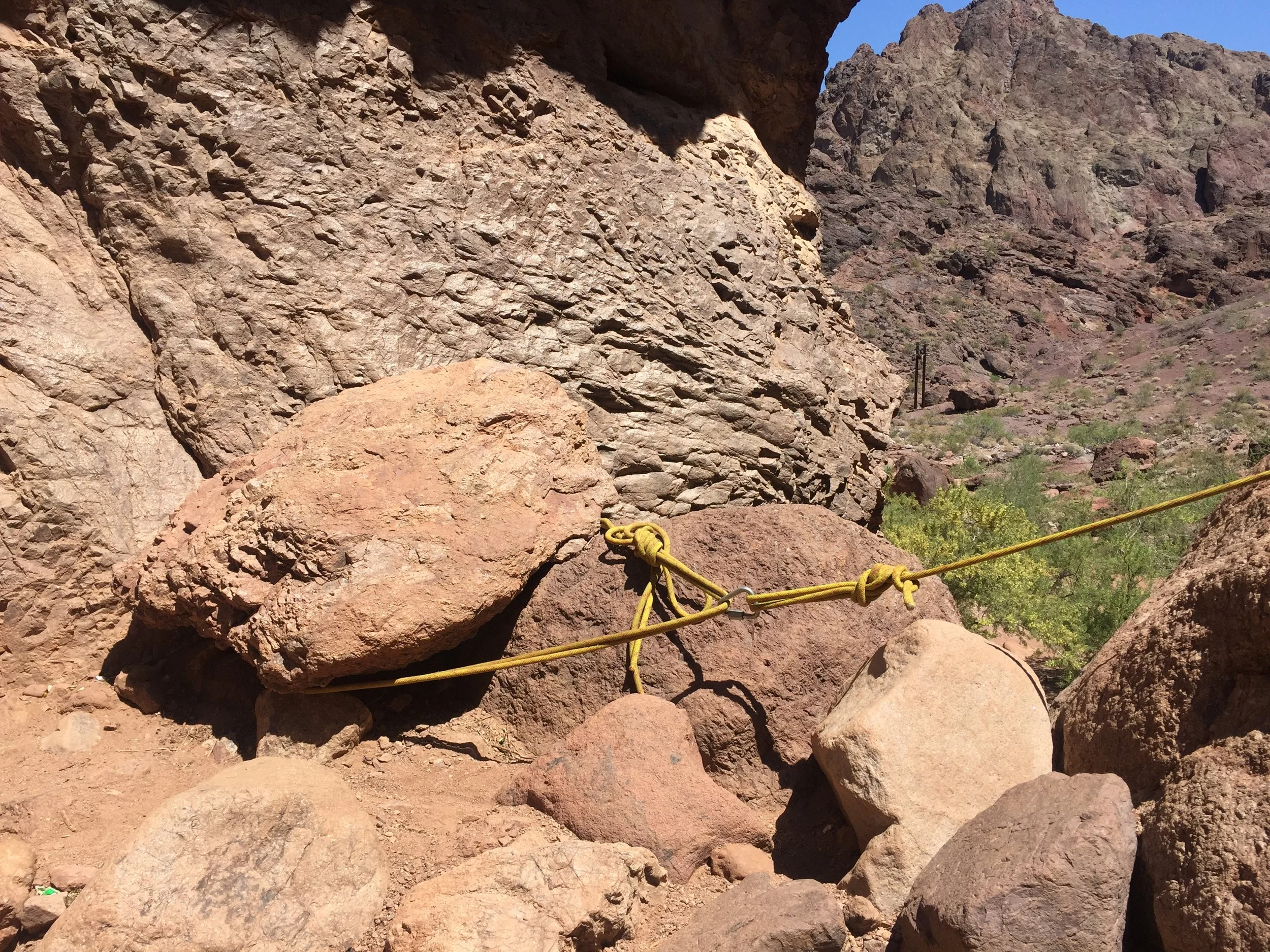 Ropes to help you up or down. 