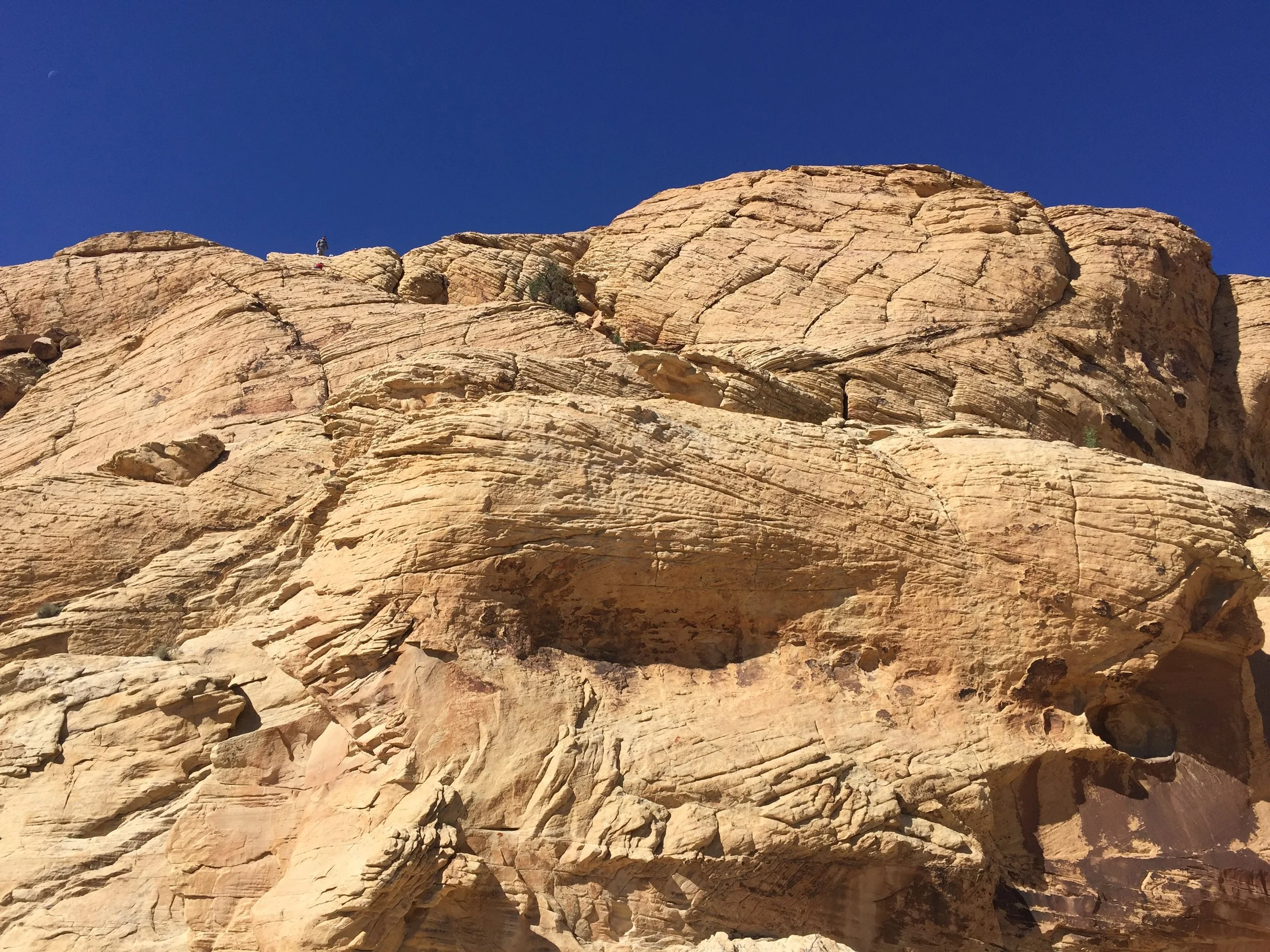 Some hikers scramble off trail. 