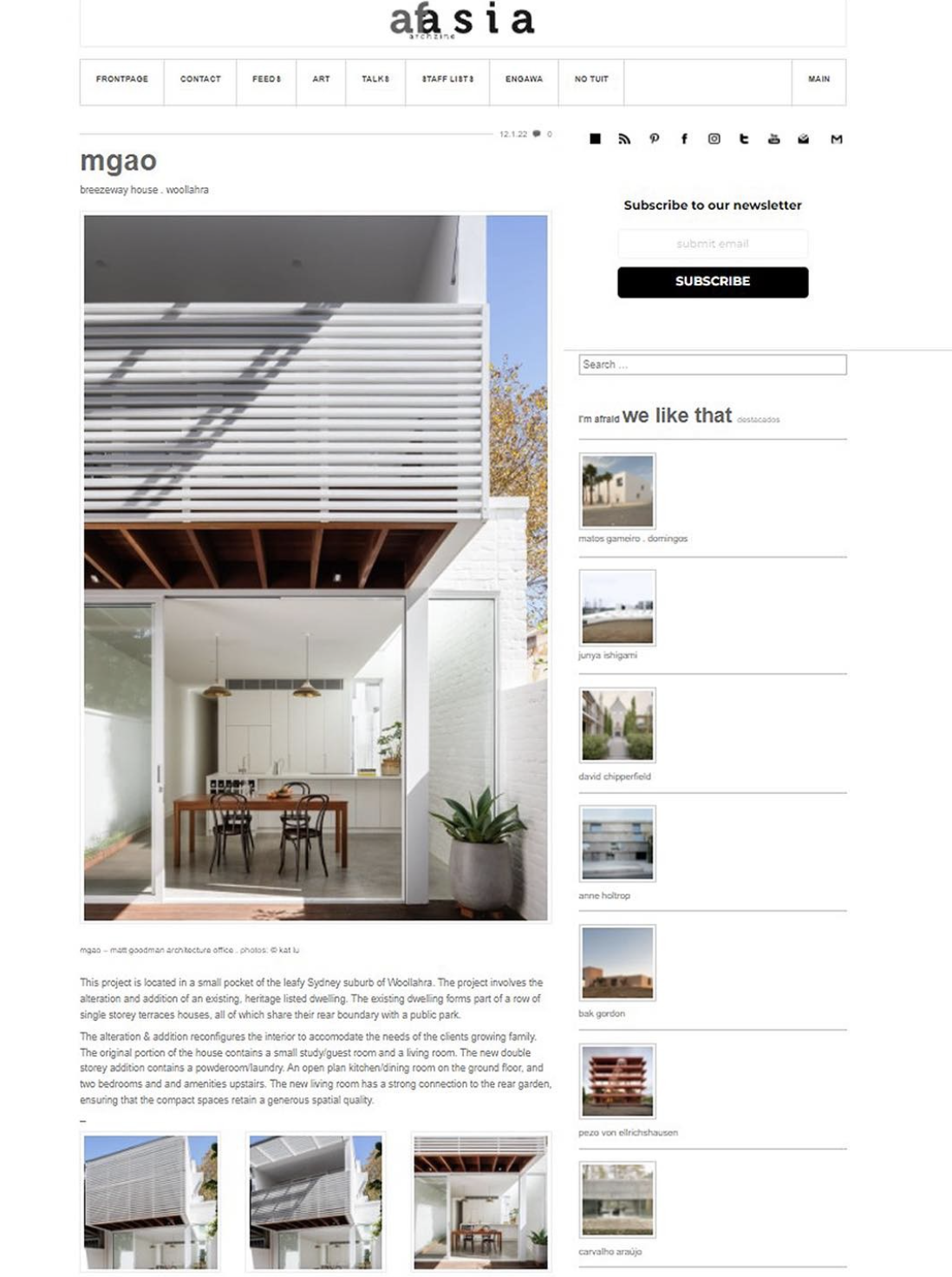 Maple Building Woollahra project featured on afasia