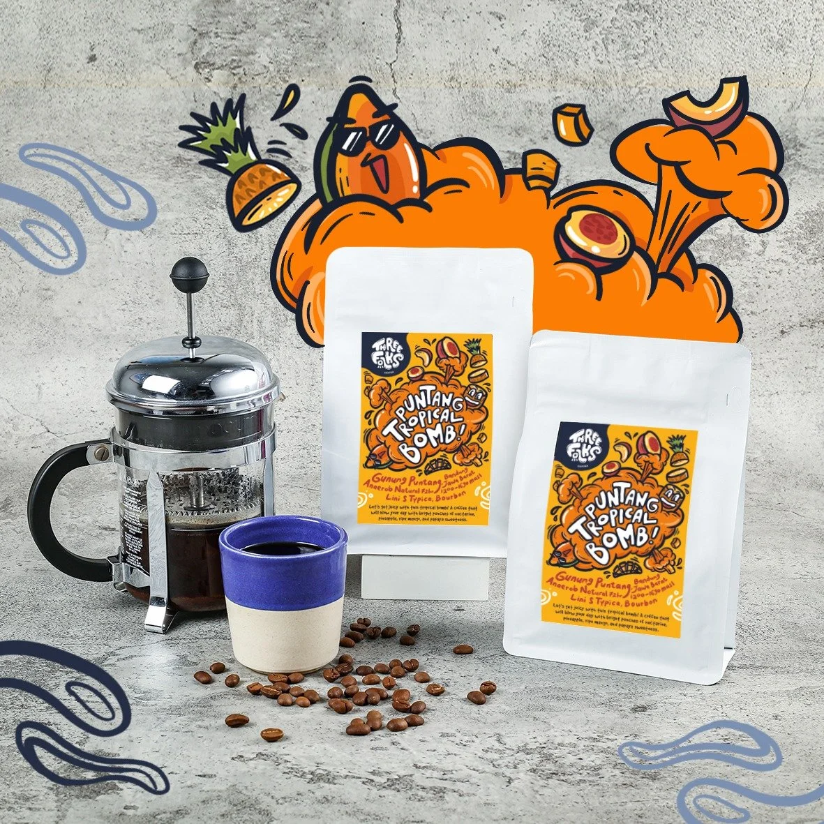 Three Folks Manual Brew Coffee Beans Puntang Tropical Bomb.jpeg