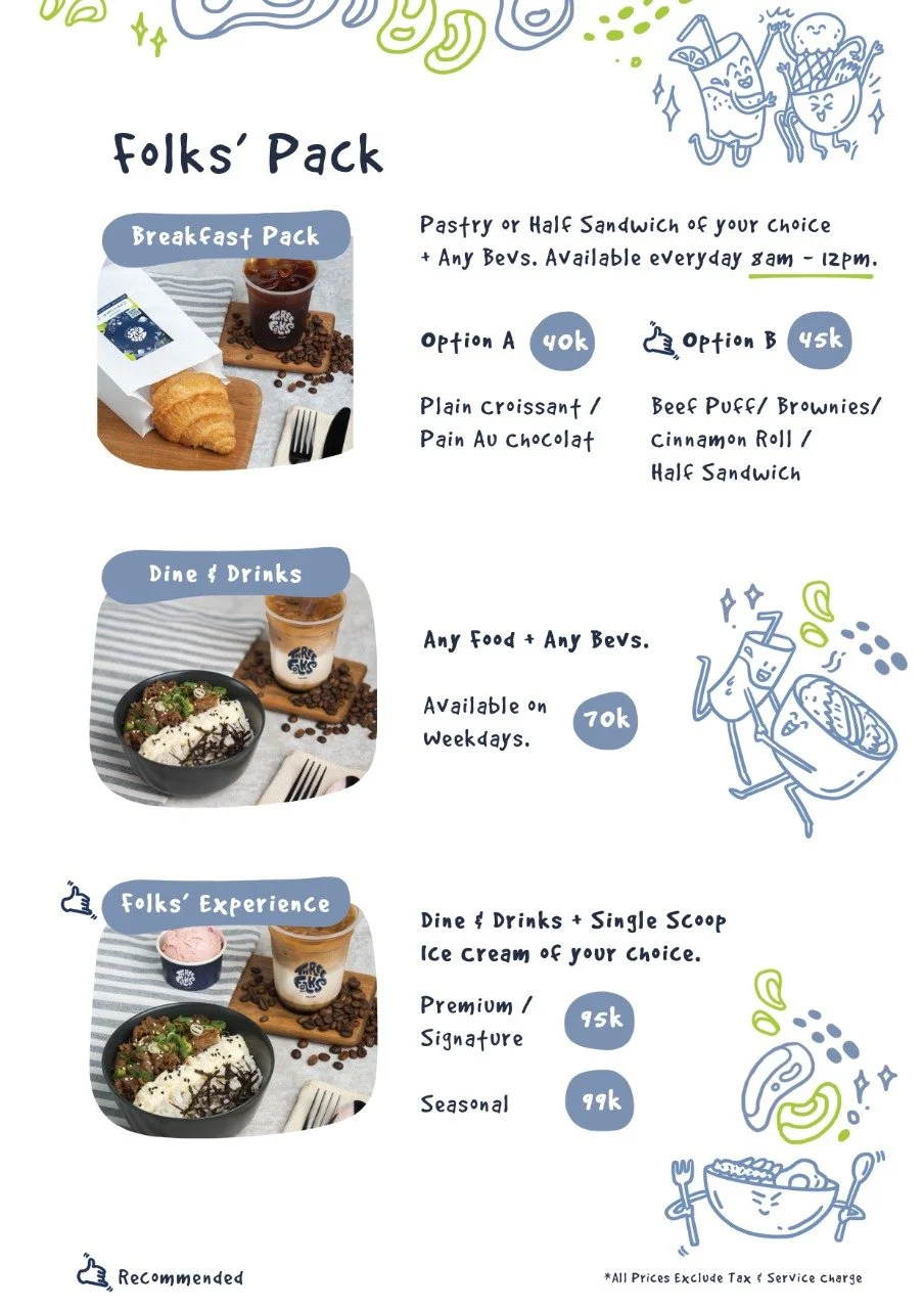 Menu Three Folks Lebak Bulus — three folks