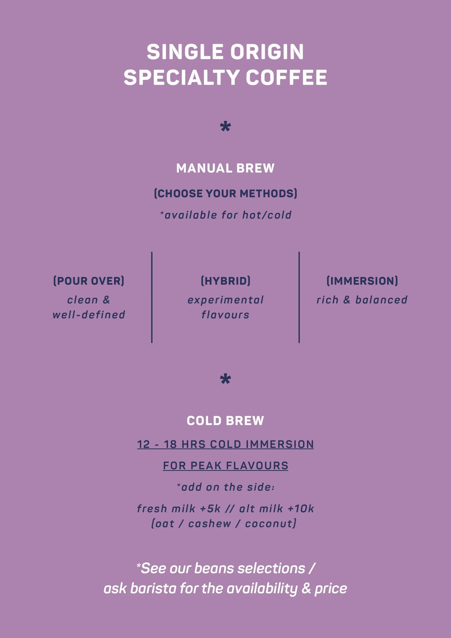 Single Origin Specialty Coffee