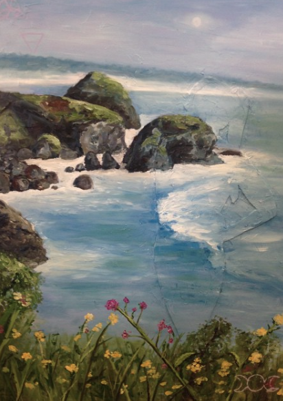 The moon the tide and the women series 2, 2015 Oil on panel and foam core 24’’x 30’’