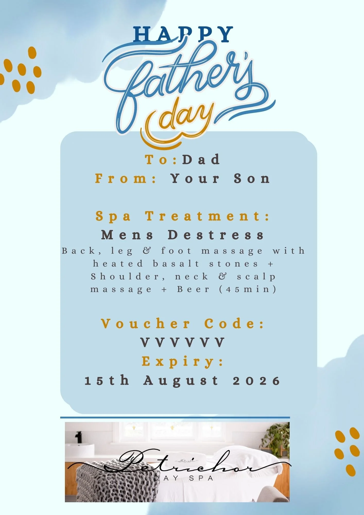 Fathers Day Gift Voucher - By Mail