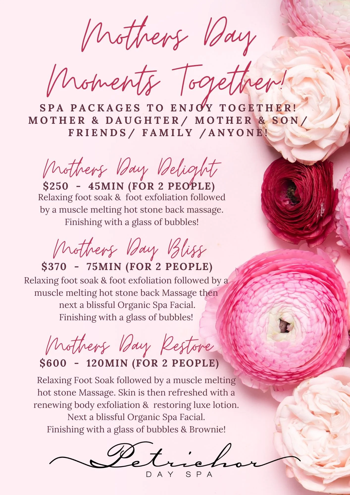 Mothers Day Spa Packages Petrichor Day Spa — Petrichor Day Spa