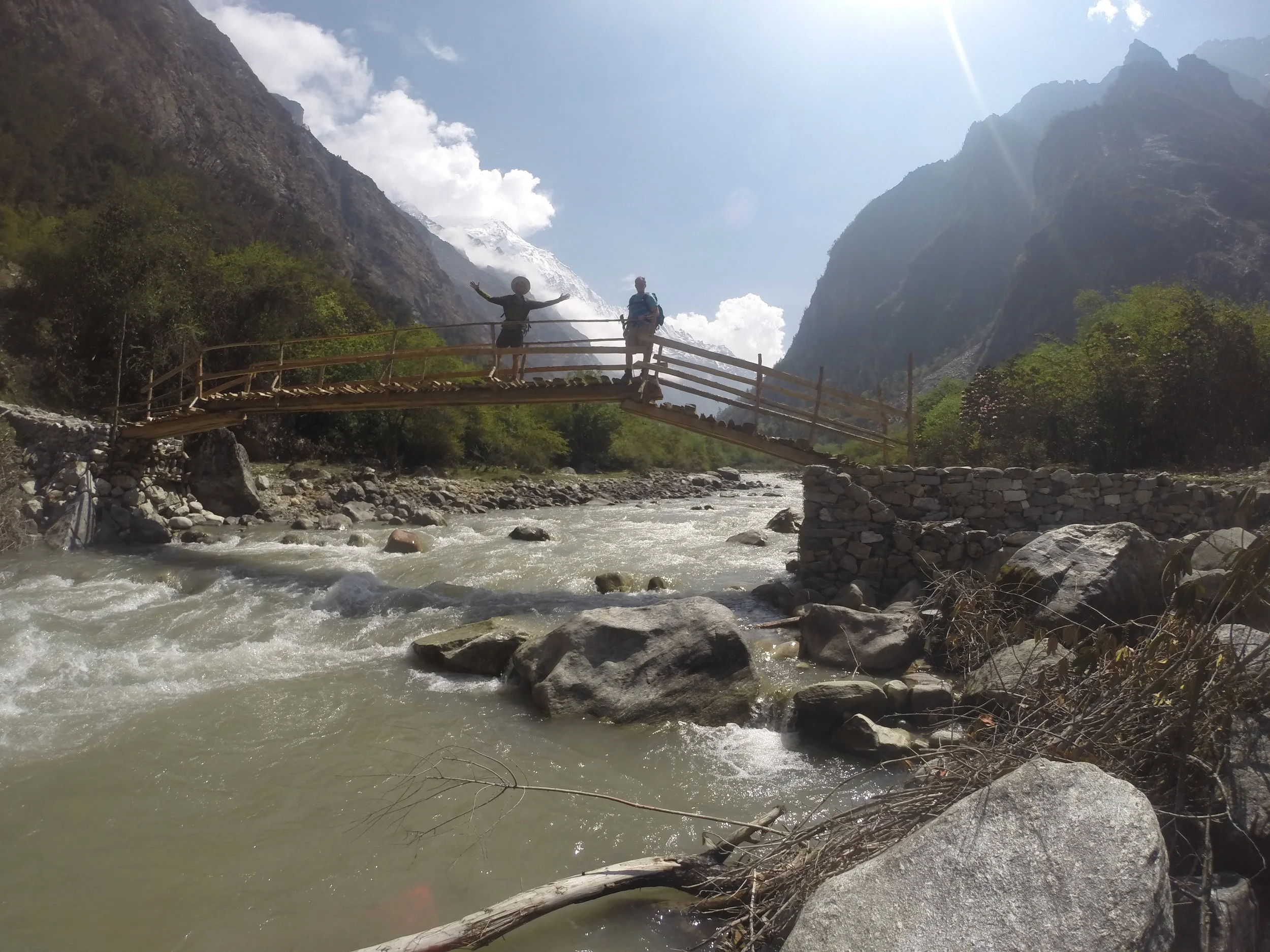 Langtang- Bridge crossing
