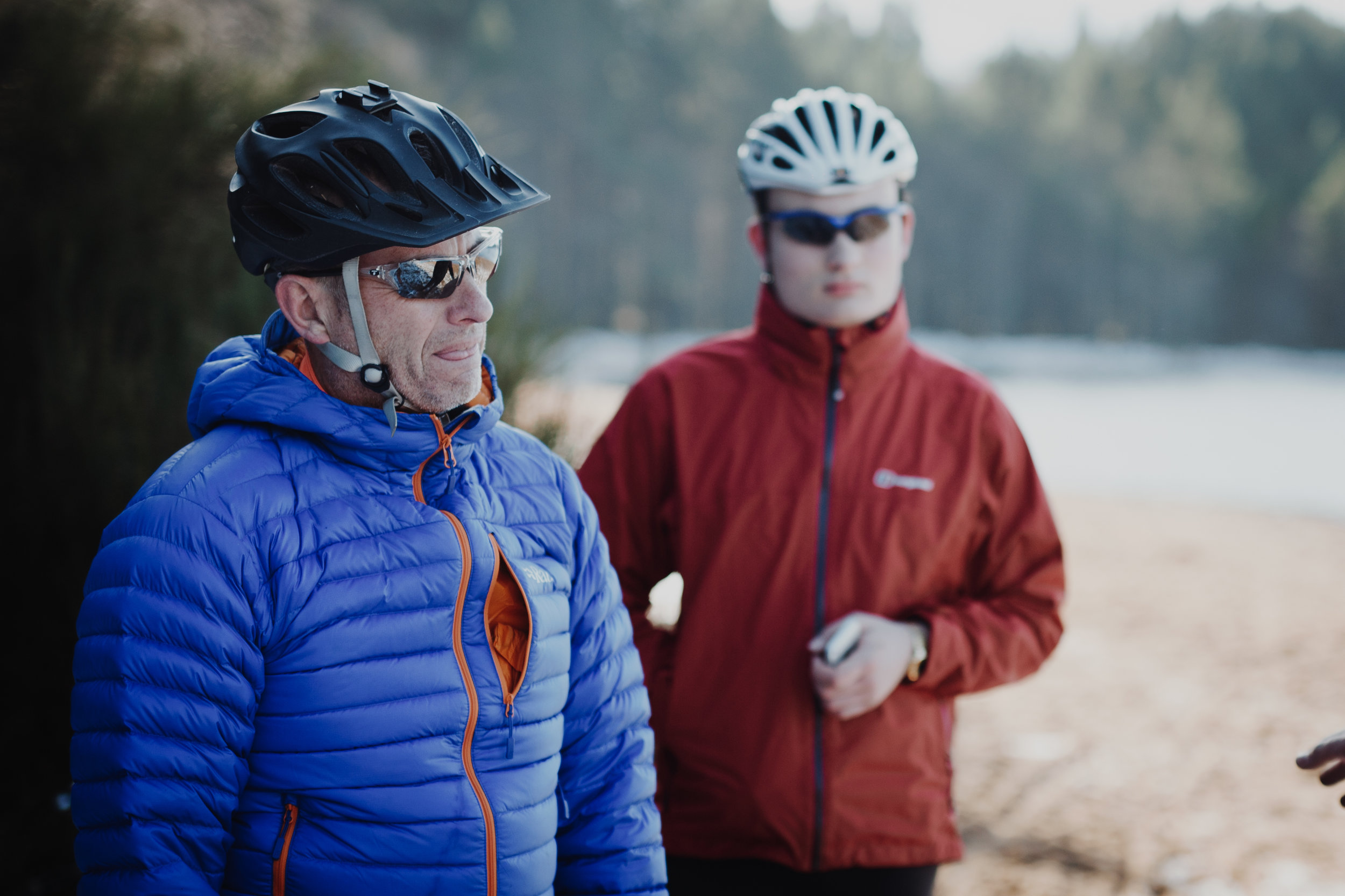 Neil and his son getting geared up for some mountain biking.