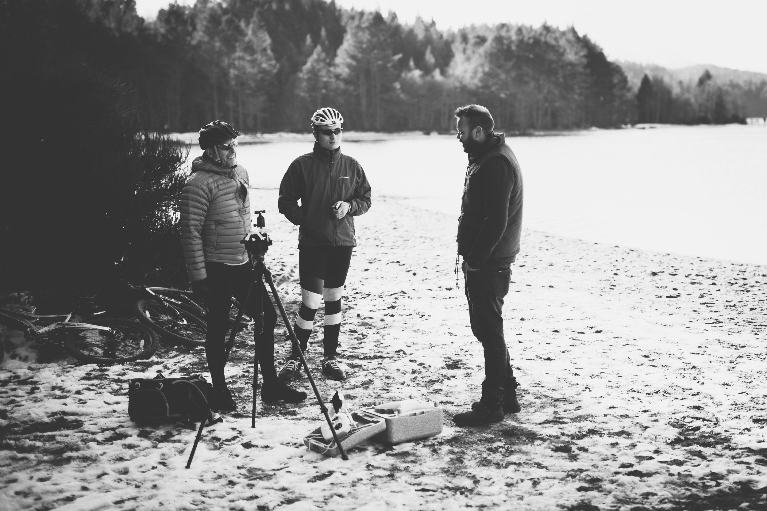 The boys getting briefed by Dan for the next scene.