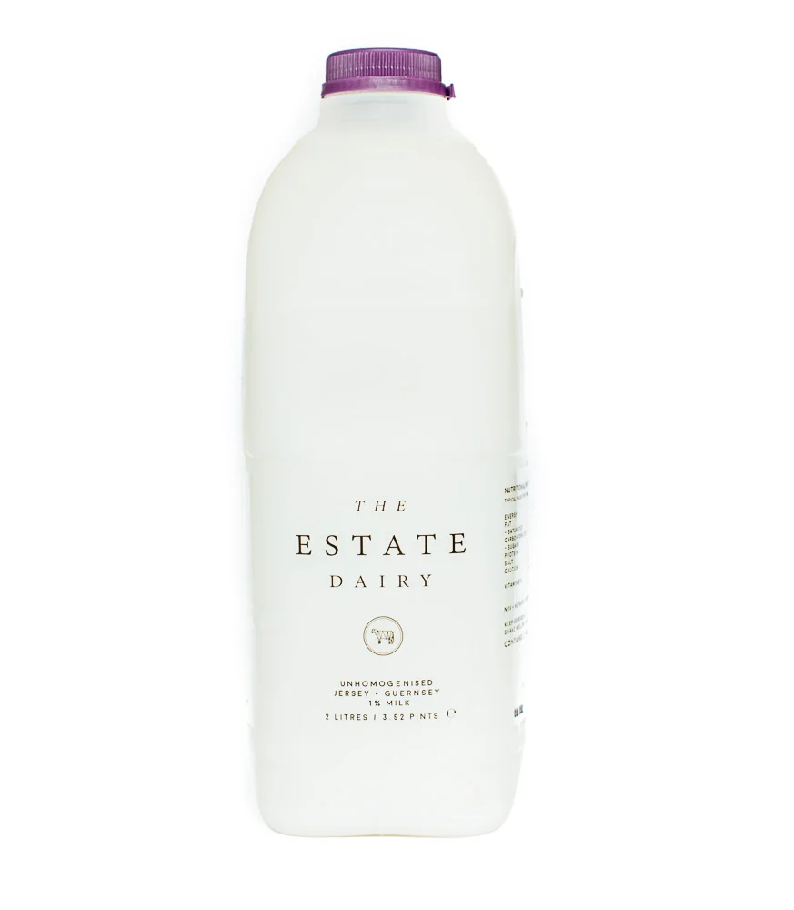 1% Milk Unhomogenised Jersey and Guernsey 2 Litres