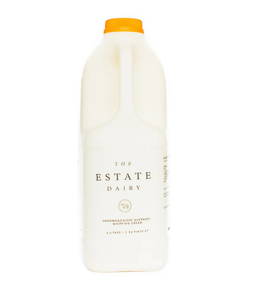Whipping Cream Unhomogenised Jersey and Guernsey 2 Litre