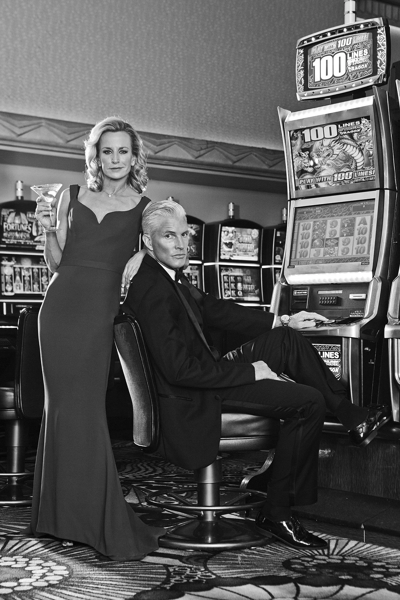 Casino black and white photo