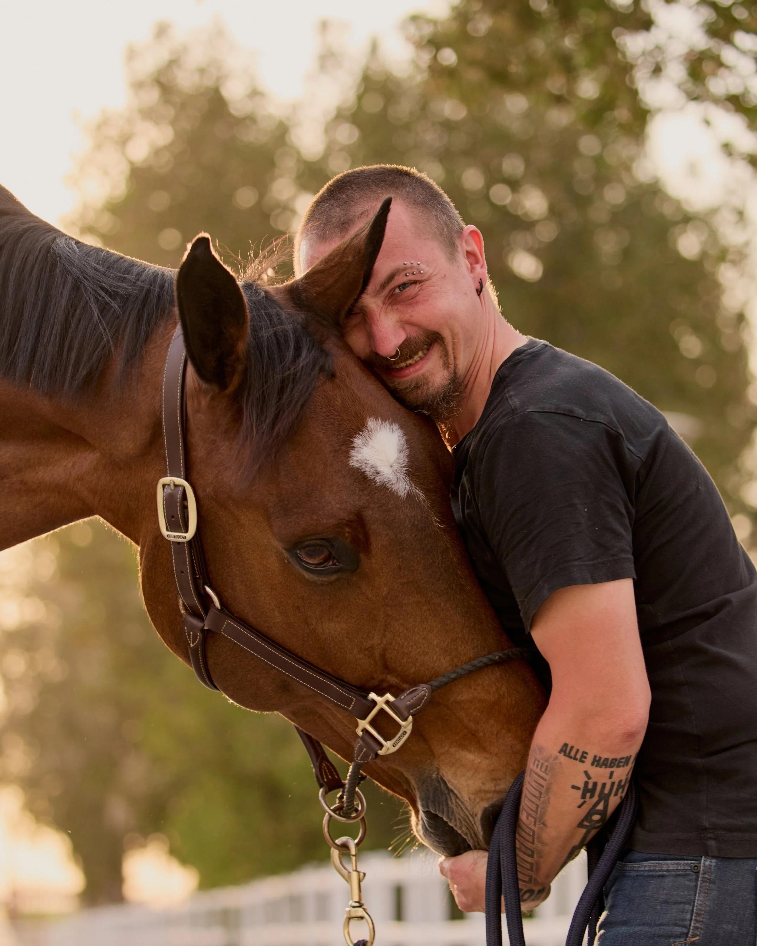 Horse and groom portrait