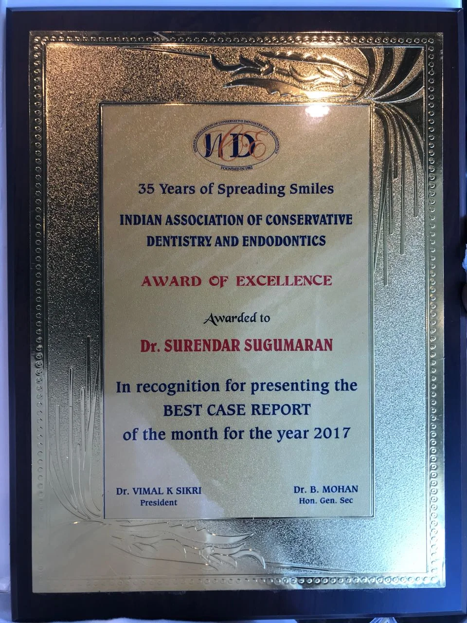 IACDE Best case report of the year 2017