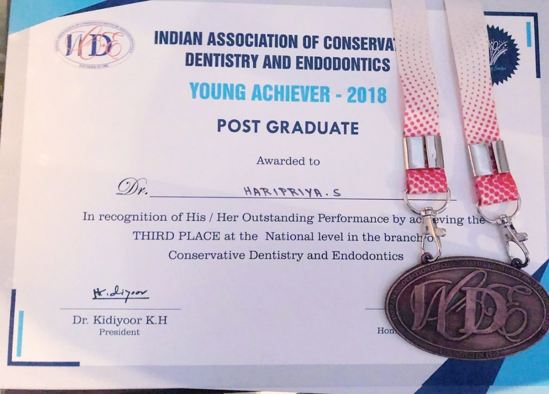 IACDE Young achiever award - postgraduate 2018