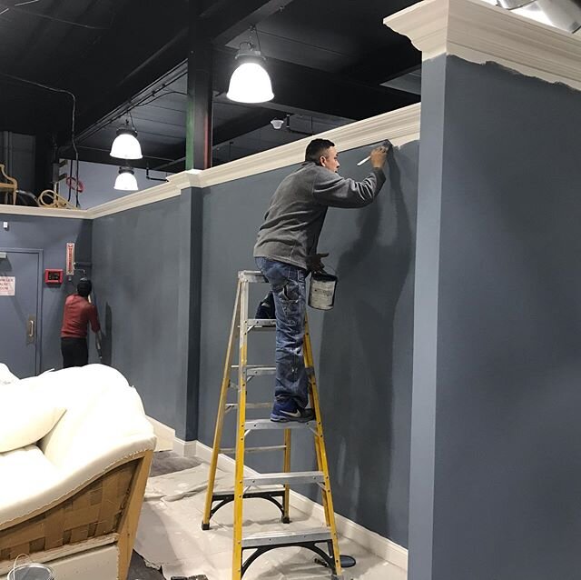 Not only are we open and the tack hammers going but we are building out our next gallery! Nice thing about so much space is we are practicing great social distancing. Stay tuned. @myloveishuge @carllana.igneferronyc #bespokefurniture #customdrapery #