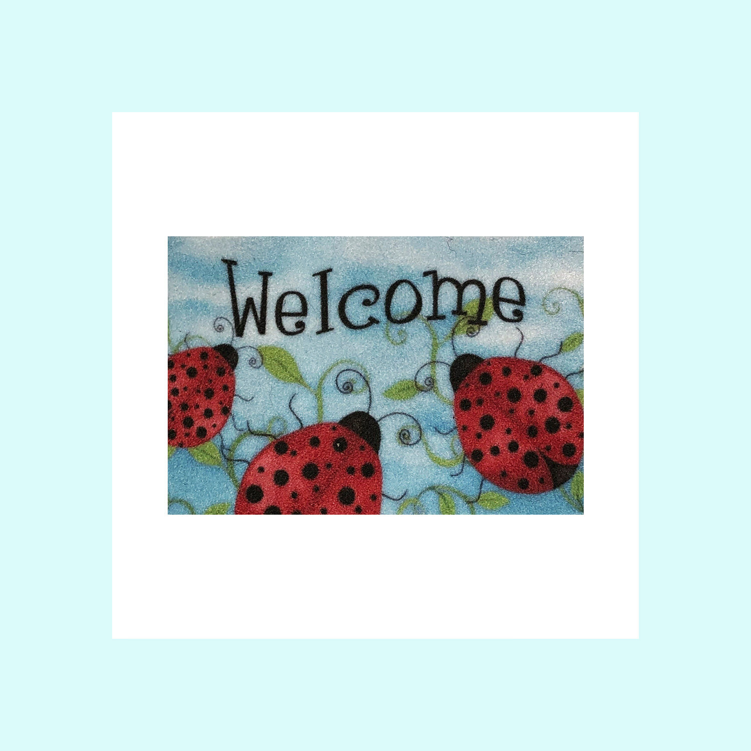 Dollhouse Miniature Welcome Door Mat with Lady Bug Design ~ RND167 
