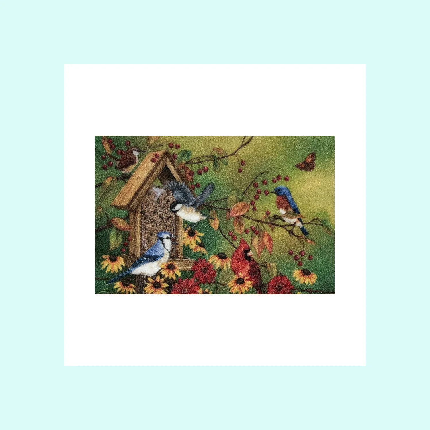 Door Mat - Birds and Feeder