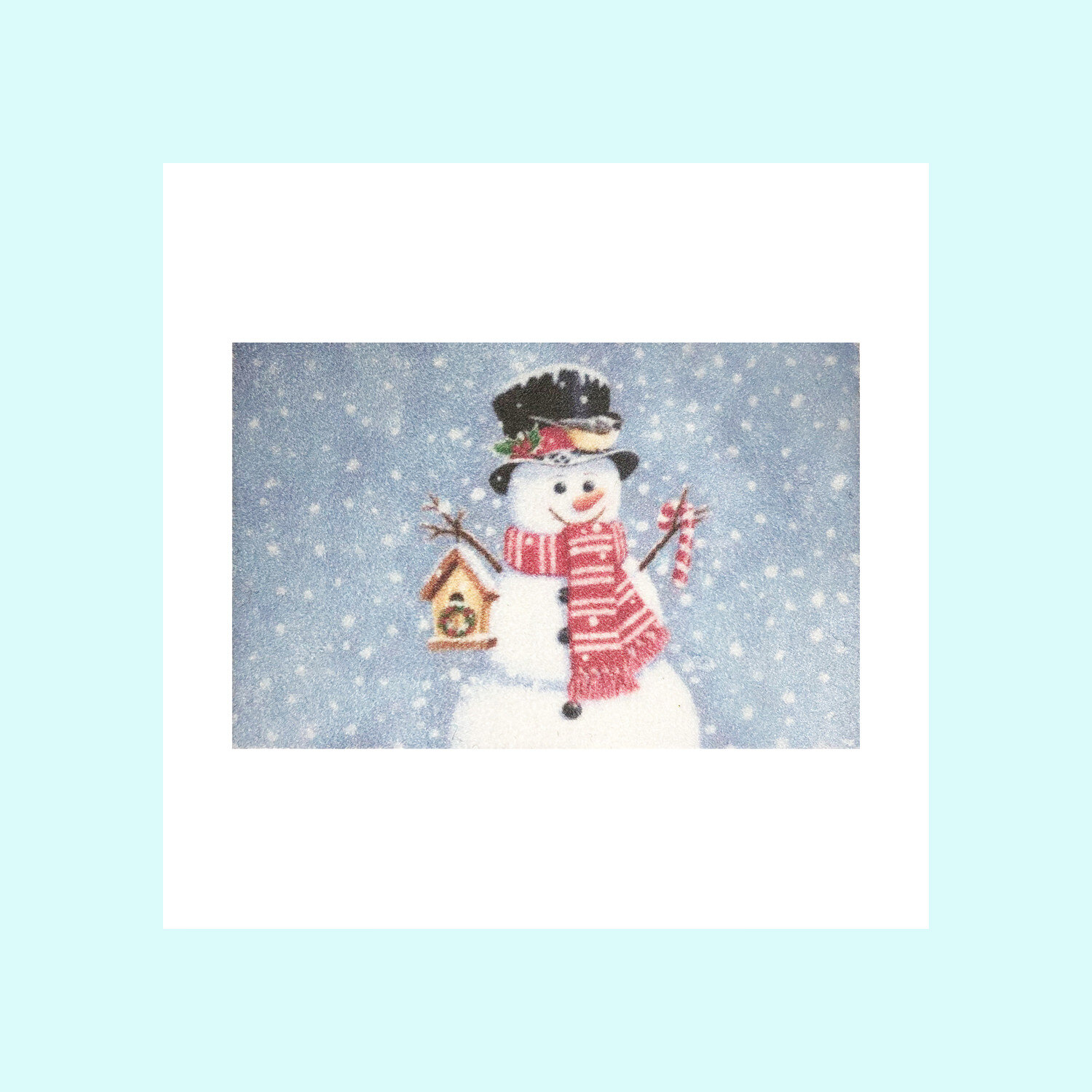 Door Mat - Snowman with Birdhouse