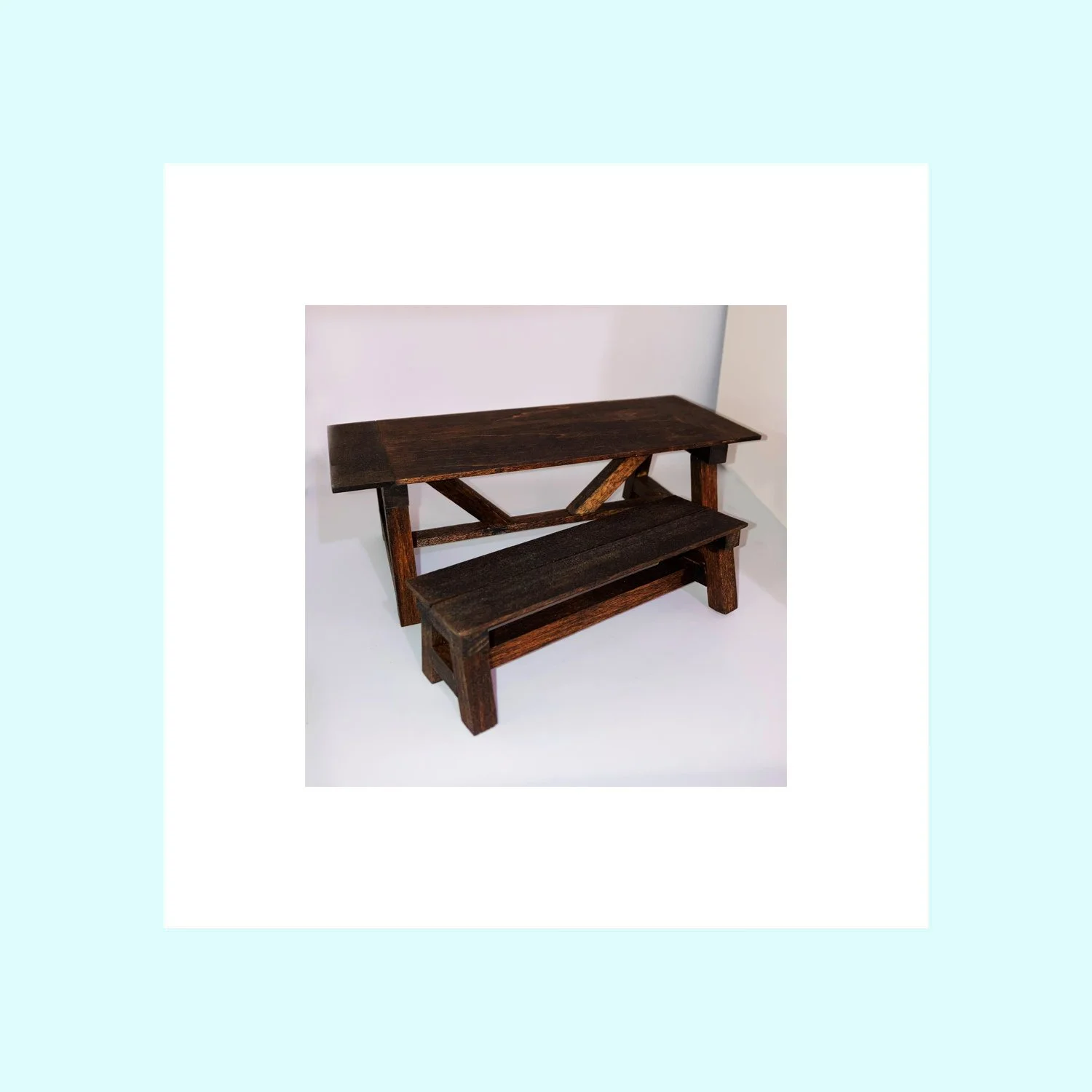 Trestle Style Dining Table with Benches