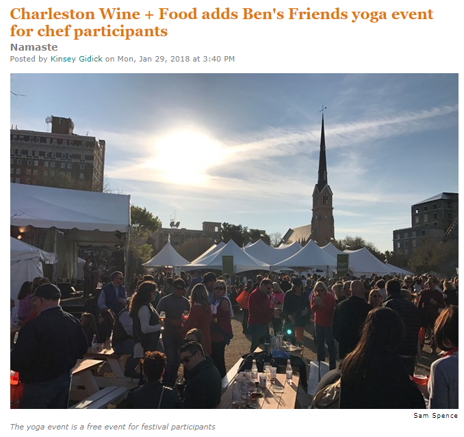 Charleston Wine + Food adds Ben's Friends yoga event for chef participants