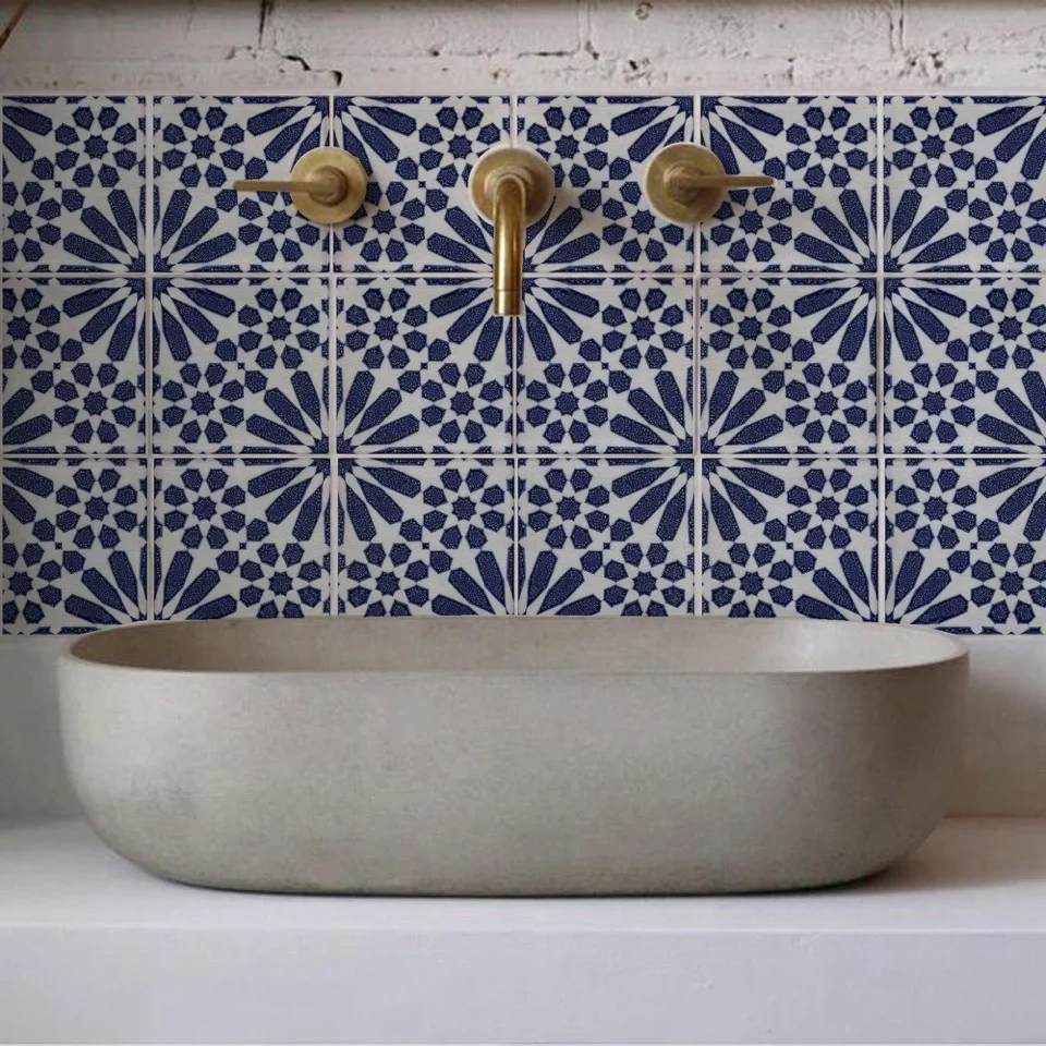Fractal Blue. Handmade tiles designed by 3cubed. 
