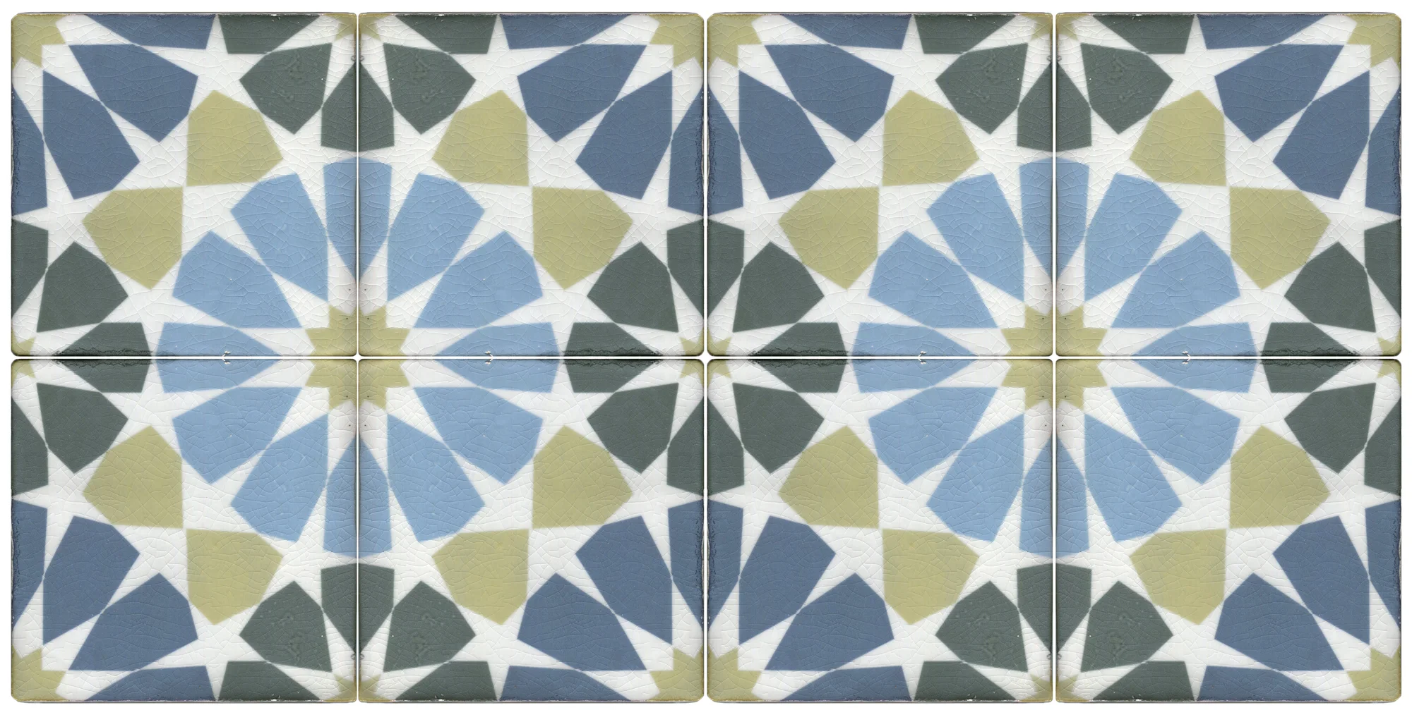 blue/yellow/grey | Crackle glaze