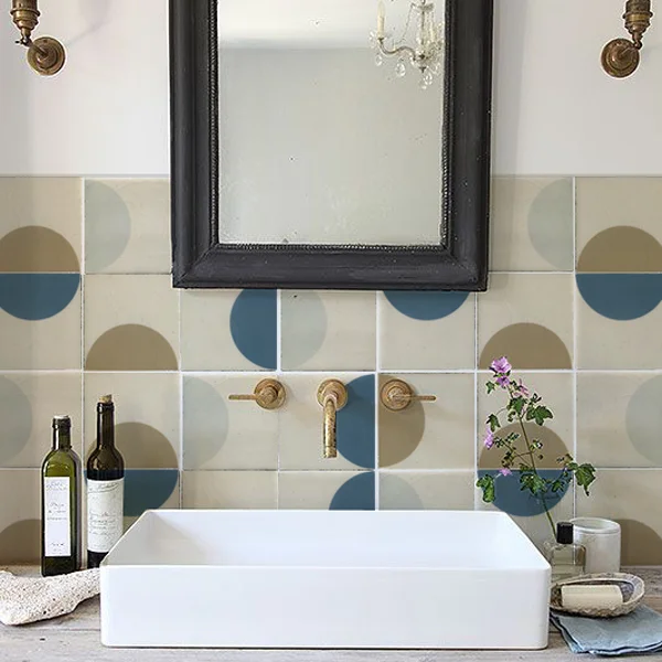 Half Moon | Mixed colour pallet | Art Deco design style and influence, Handmade Tiles, Designed by 3cubed